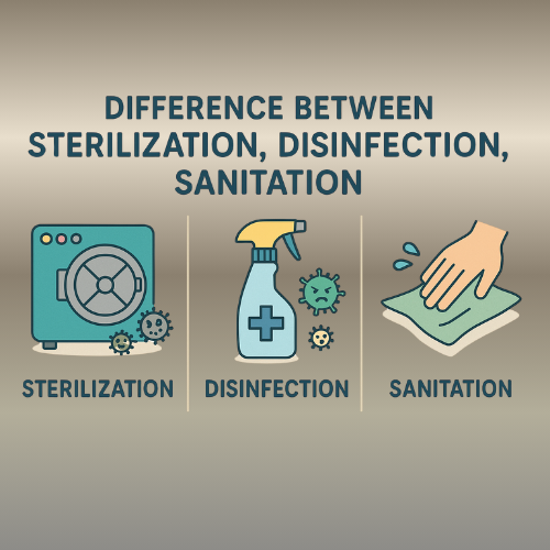 Difference between sterilization, disinfection, sanitation