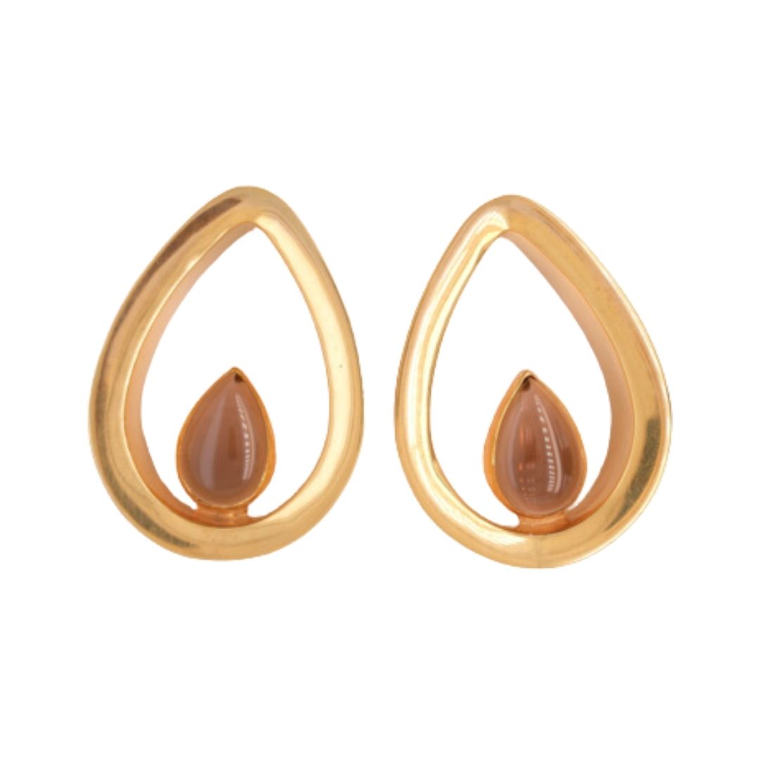 Evoke Mayan Teardrops - Smoky Quartz - Yellow Gold Plated