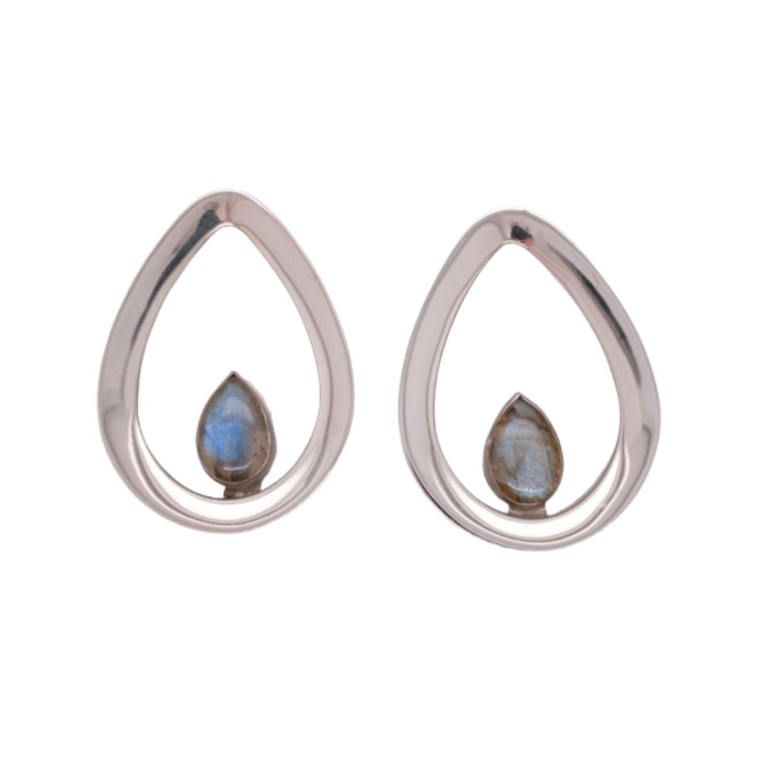 Evoke Mayan Teardrops - Labradorite - White Gold Plated