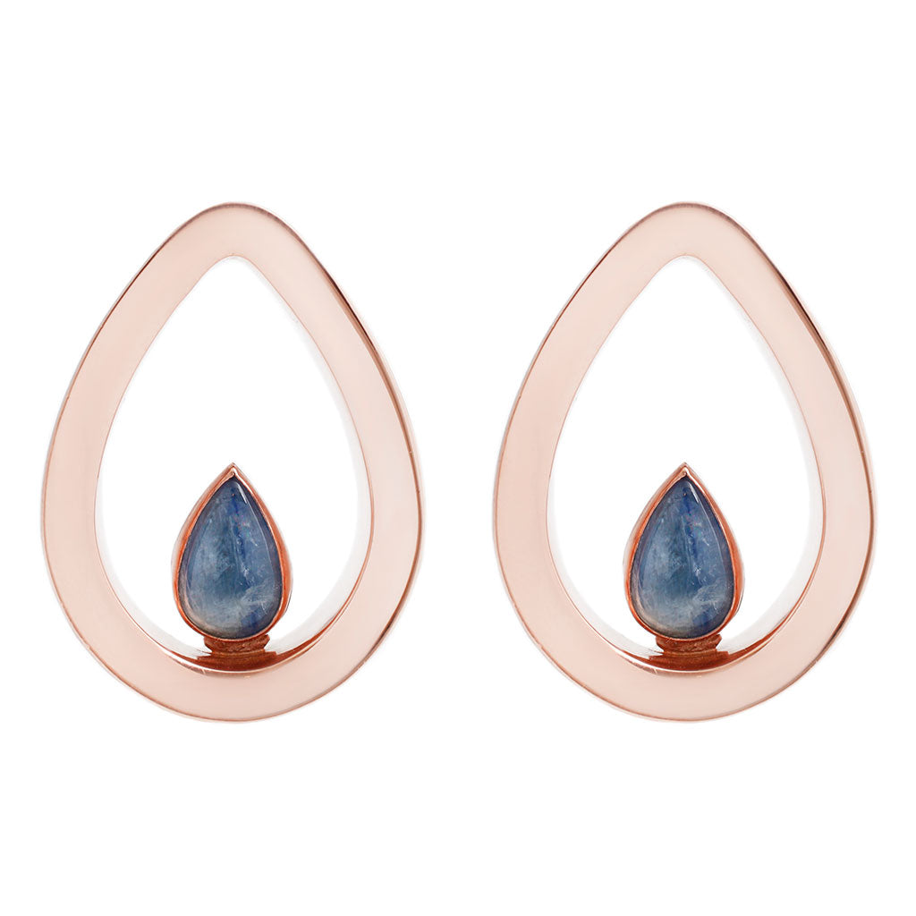 Evoke Mayan Teardrops - Blue Kyanite - Rose Gold Plated