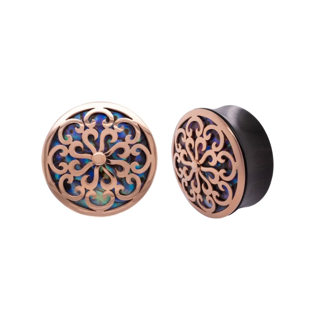 Idol Plugs - Abalone - Rose Gold Plated