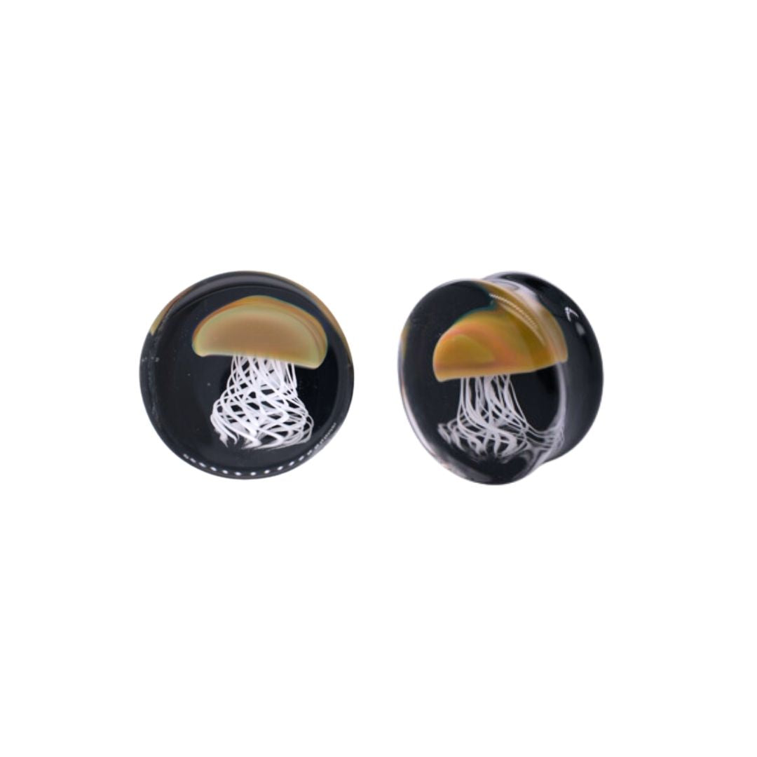 Glass Plugs - Jellyfish in Black
