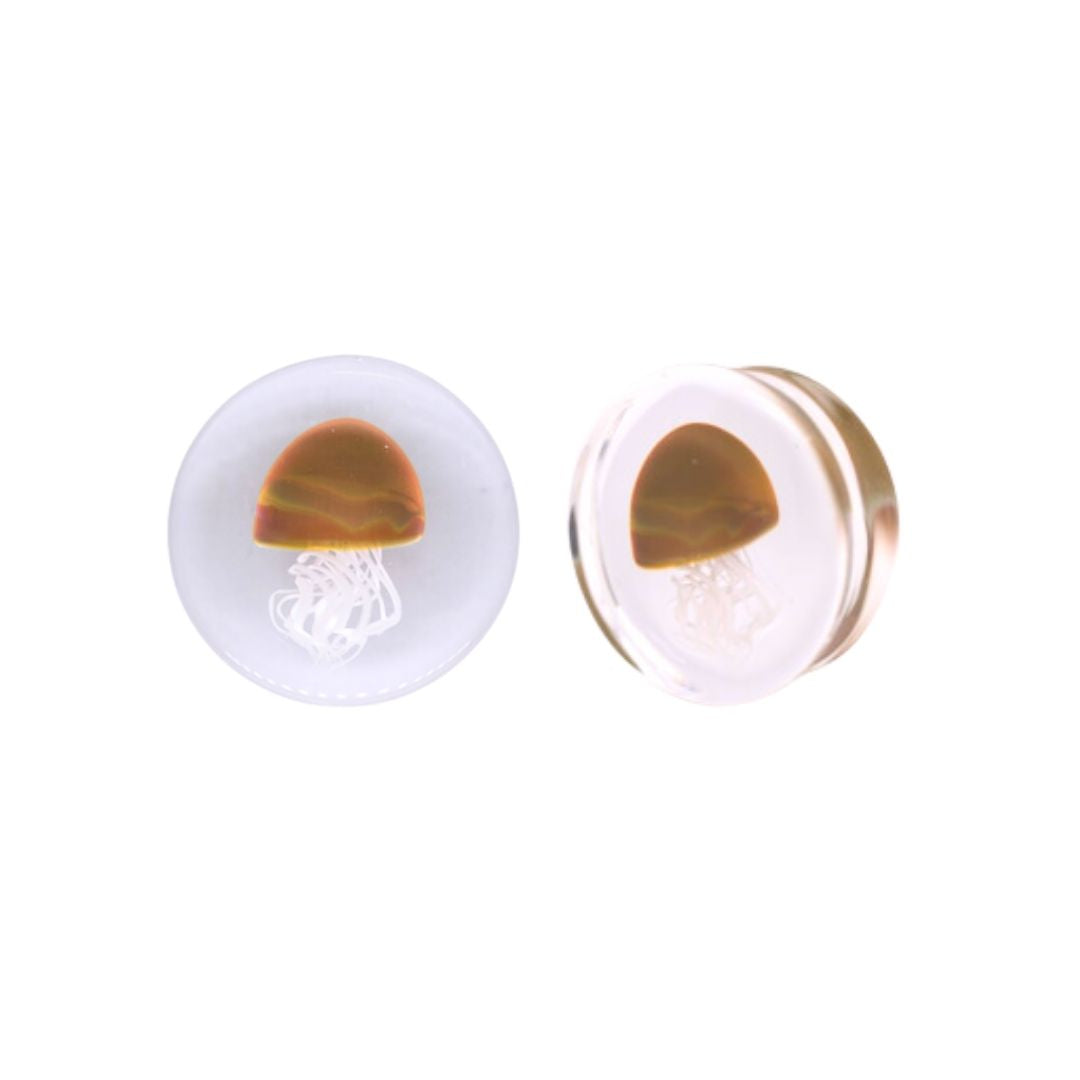 Glass Plugs - Jellyfish in Clear