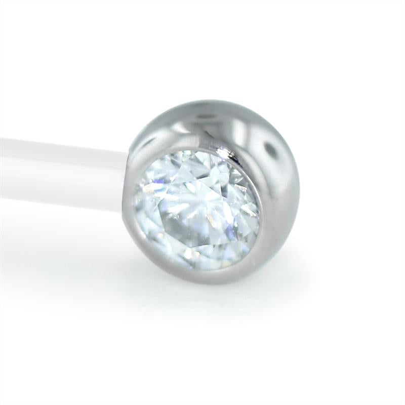 Titanium Faceted Side Gem