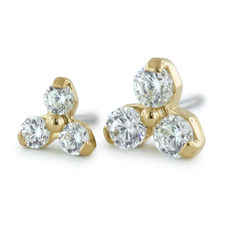 18K Gold Trinity Genuine Diamonds