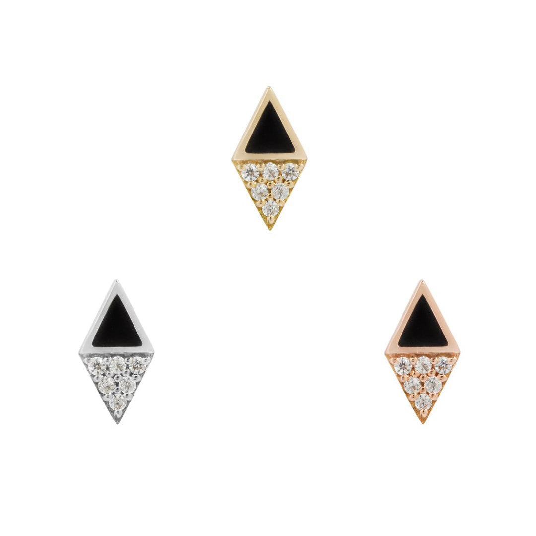 Almost Famous - CZ + Black Spinel - Threadless End