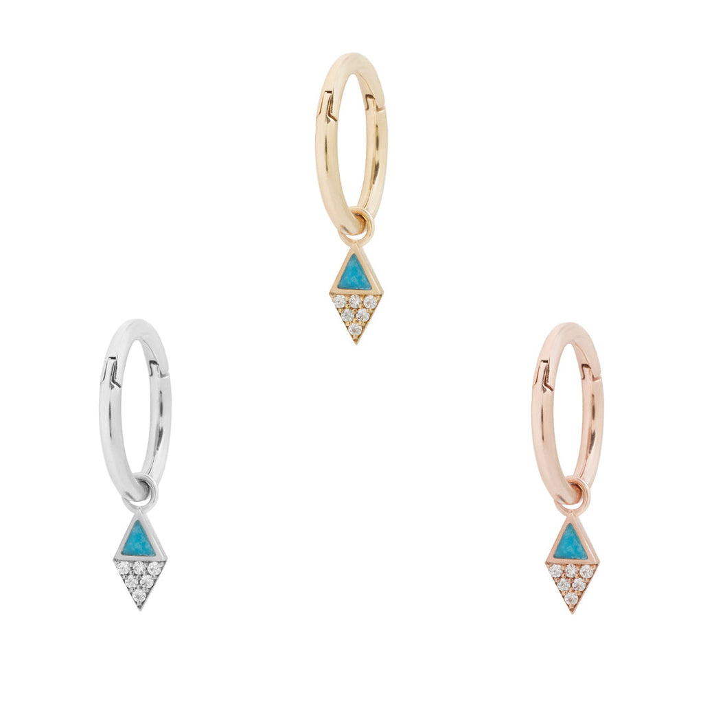 Almost Famous Charm - Turquoise + CZ - Threadless End