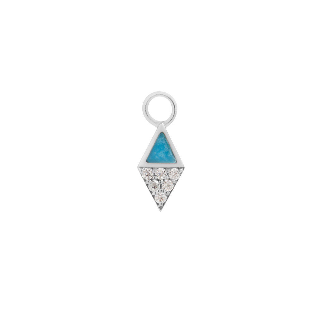 Almost Famous Charm - Turquoise + CZ - Threadless End