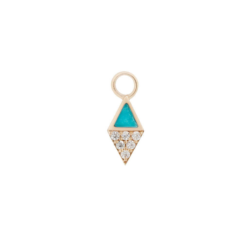 Almost Famous Charm - Turquoise + CZ - Threadless End