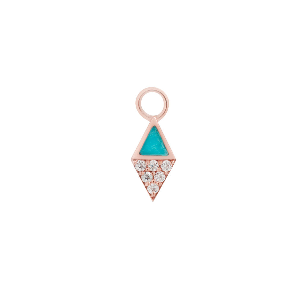 Almost Famous Charm - Turquoise + CZ - Threadless End