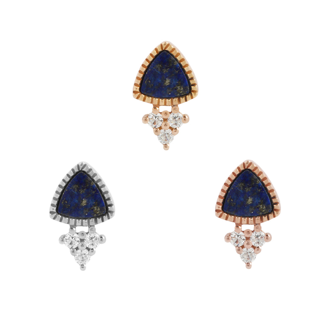 Backstage Pass - Lapis + CZ - Threadless End