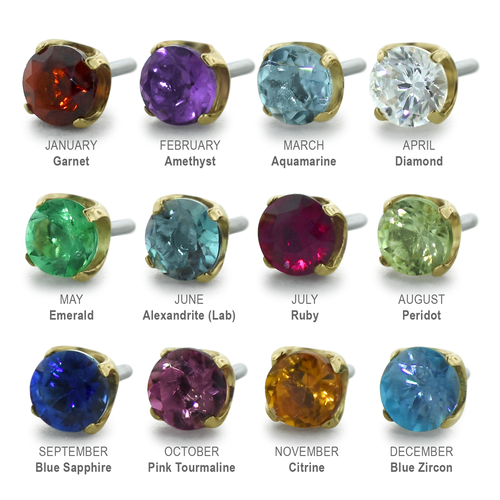 18K Gold Birthstones