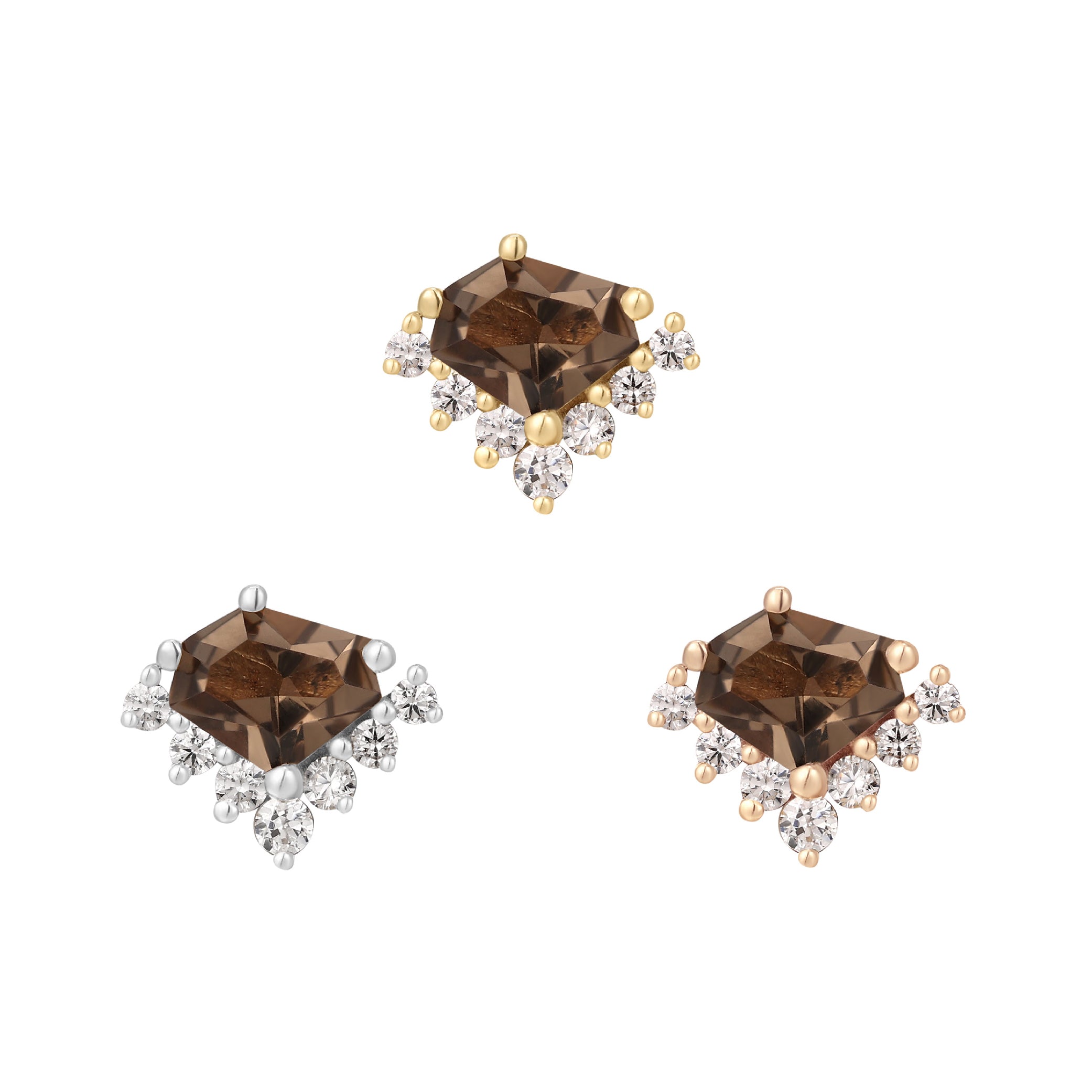 Bones + Honey - Smoky Quartz - Threadless End