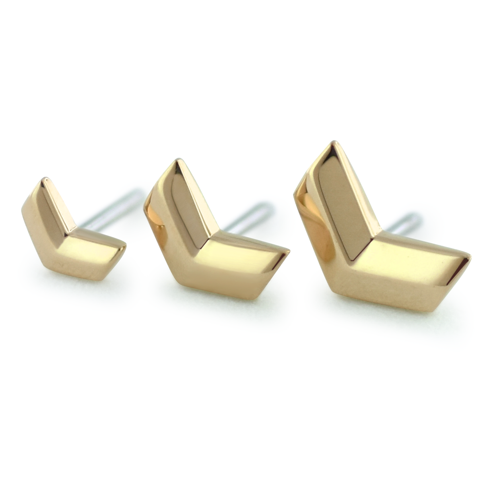 18K Gold Chevron End
