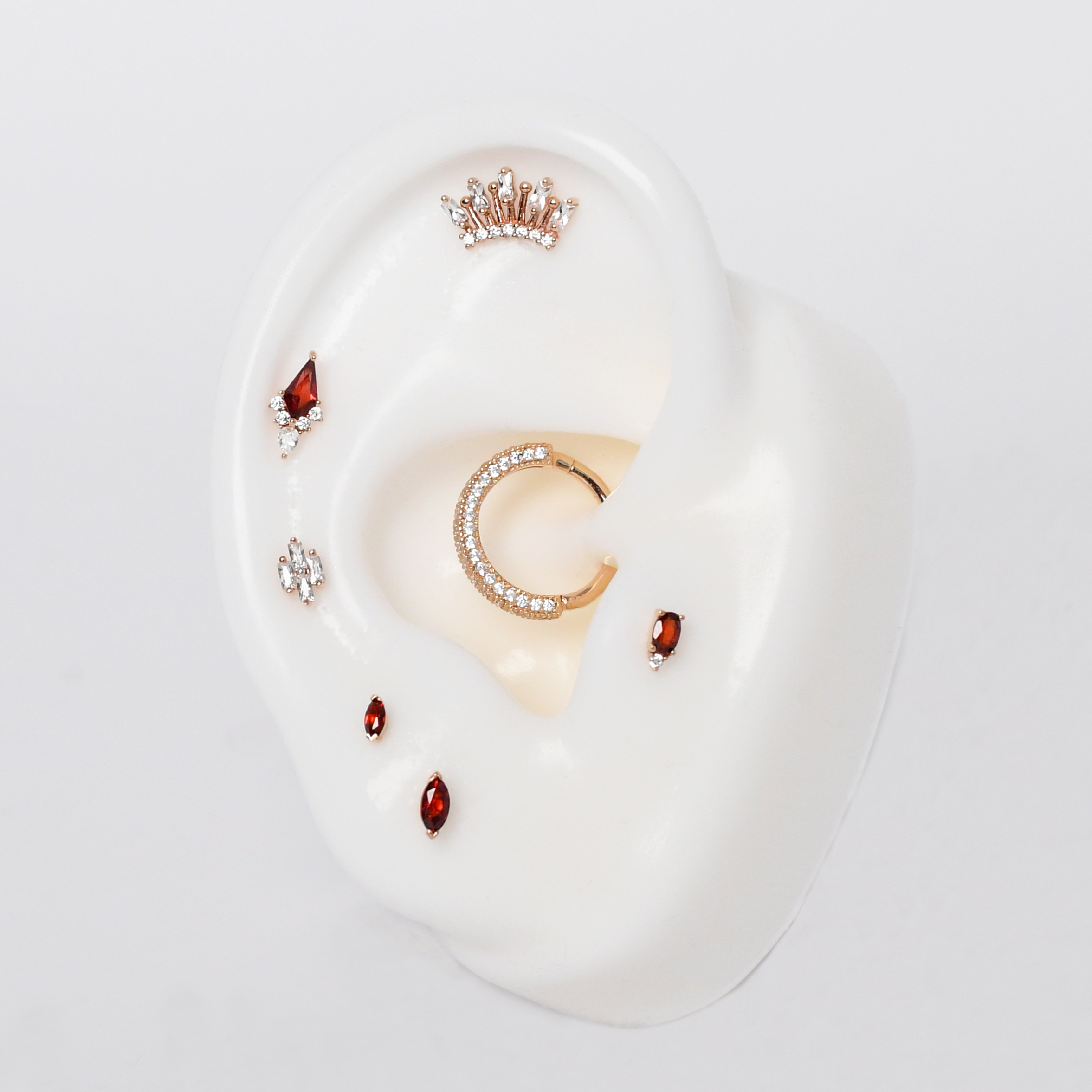 Desden - Garnet + CZ - Threadless End