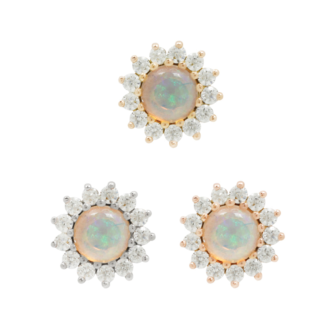 Delphine Opal + CZ - Threadless End