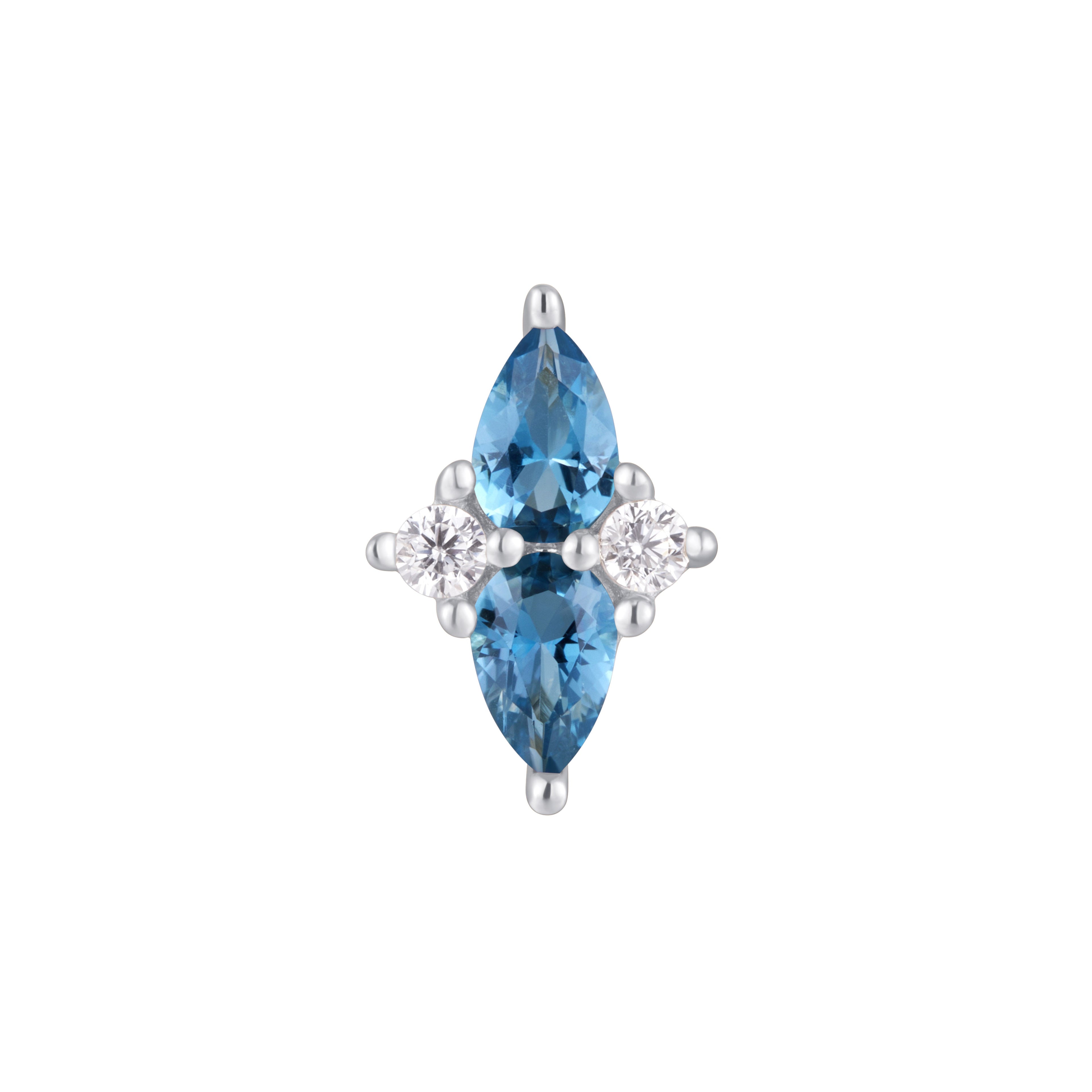 Ethereal - London Blue Topaz + CZ - Threadless End