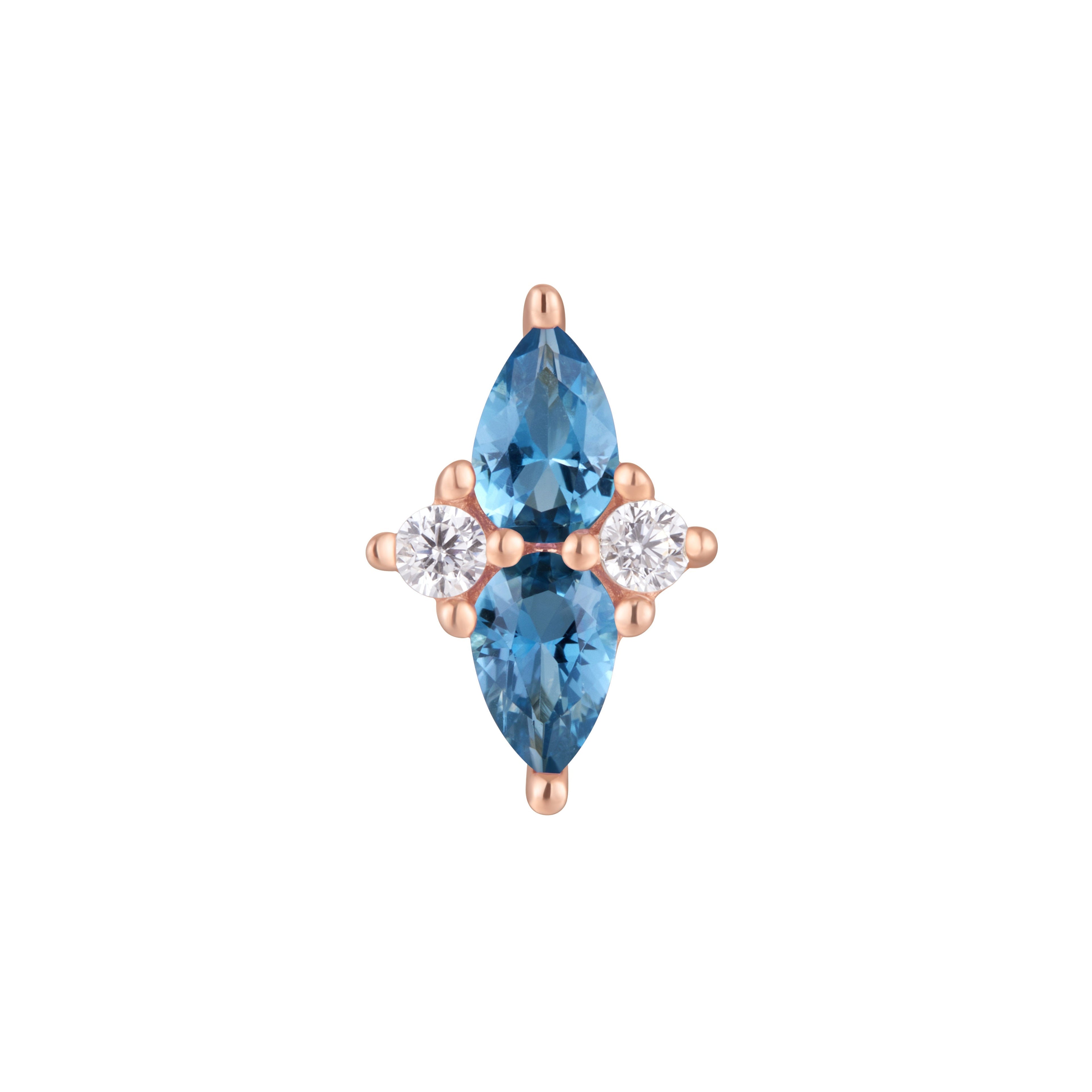 Ethereal - London Blue Topaz + CZ - Threadless End