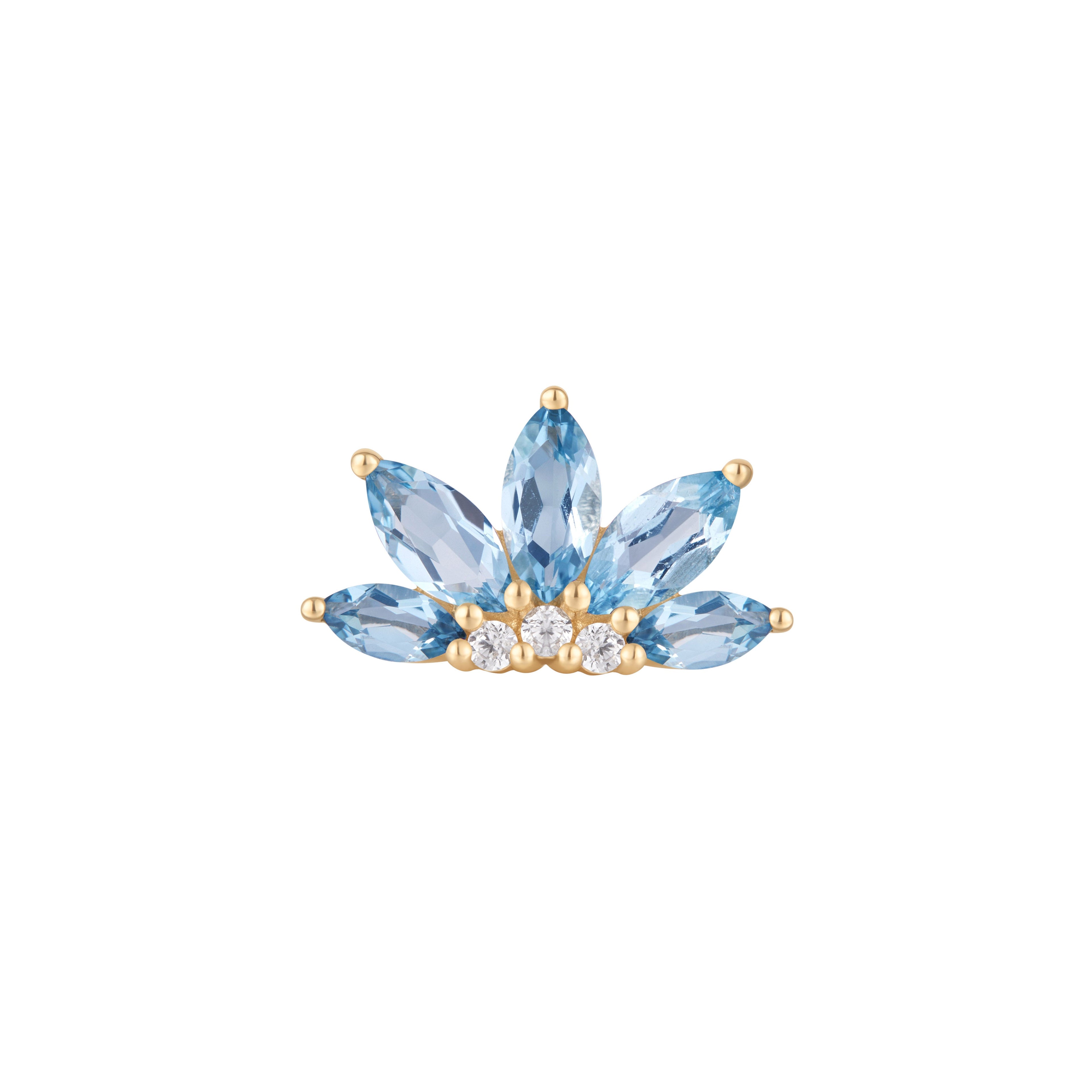 Valentina - London Blue Topaz + CZ - Threadless End