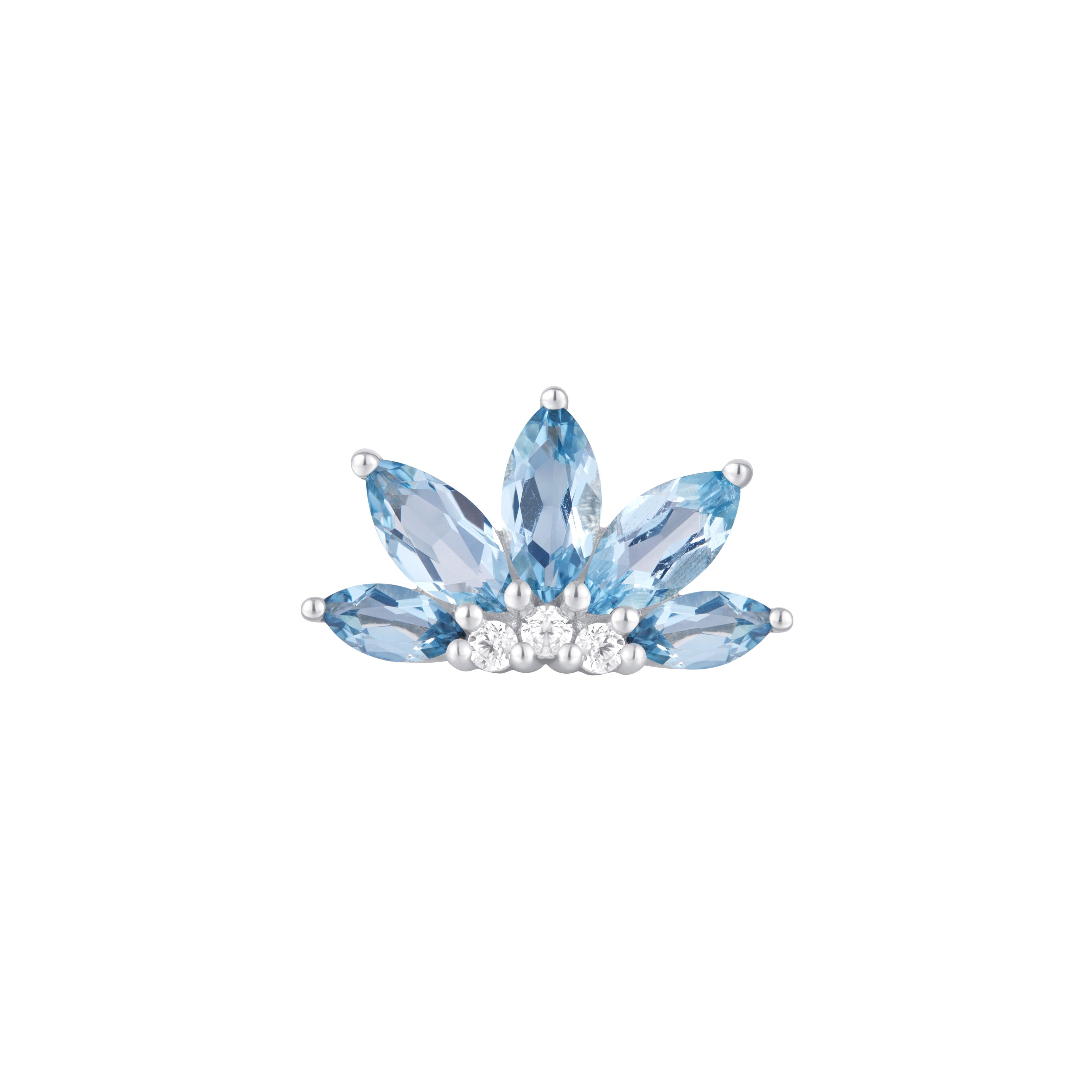 Valentina - London Blue Topaz + CZ - Threadless End