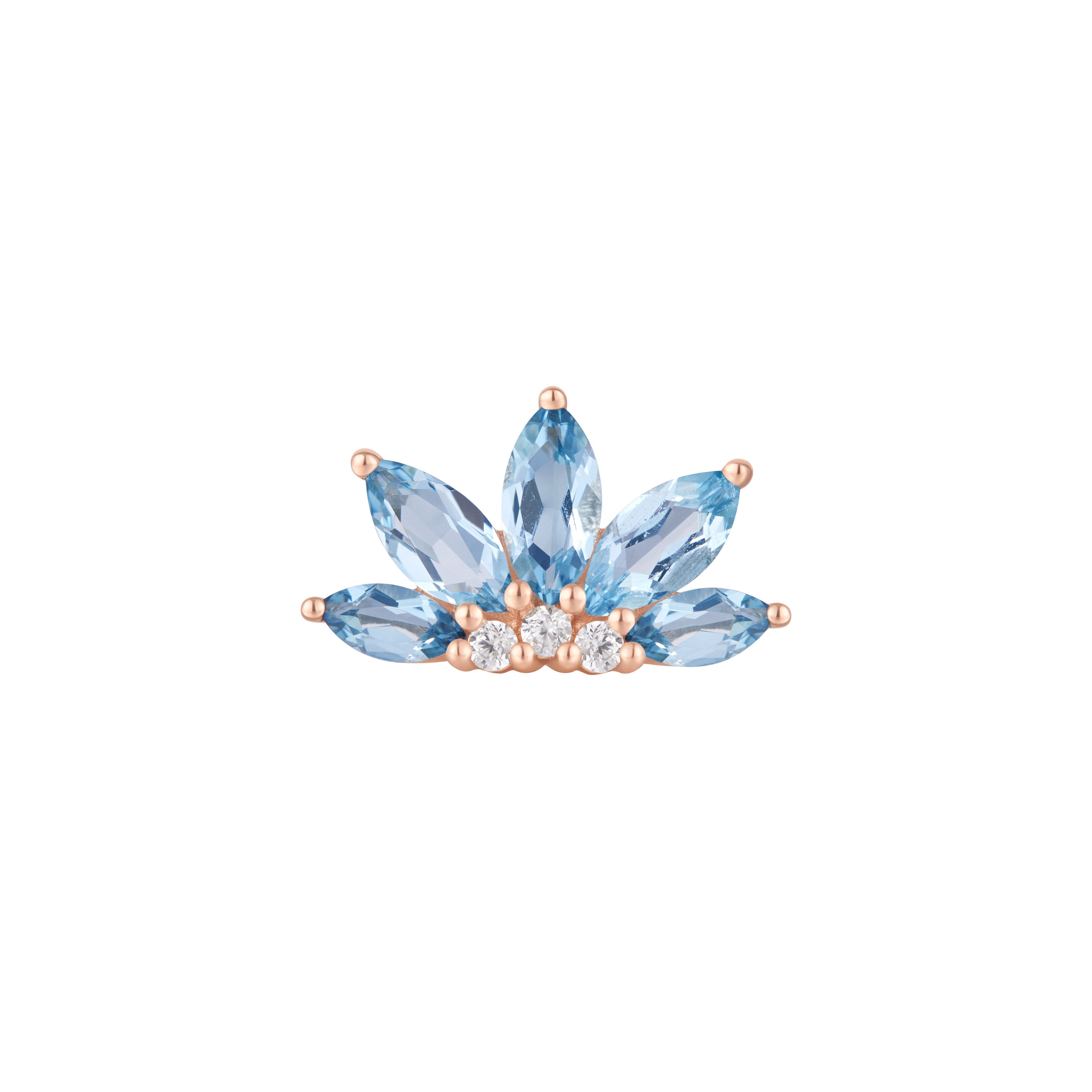 Valentina - London Blue Topaz + CZ - Threadless End