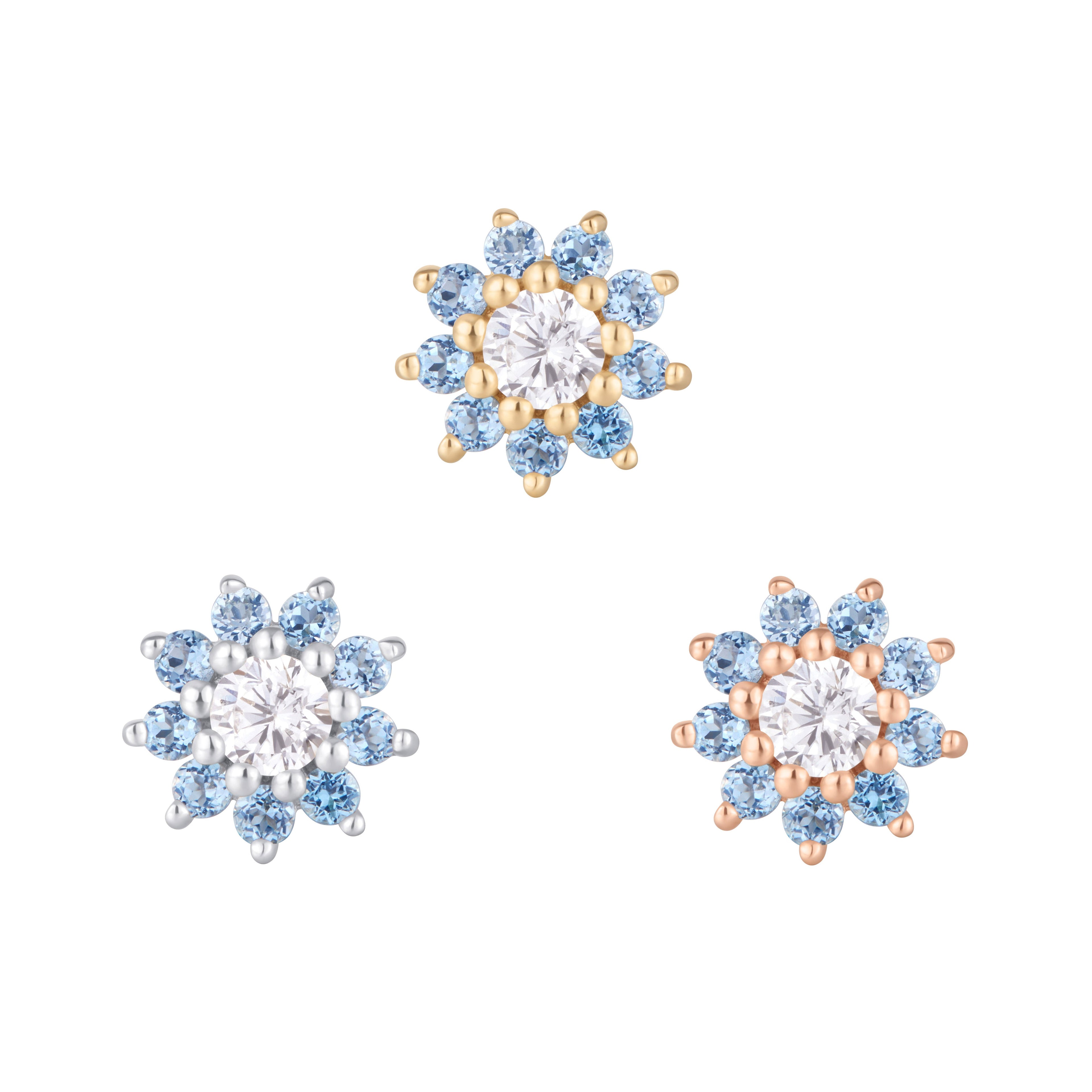 Eloise - London Blue Topaz + CZ - Threadless End