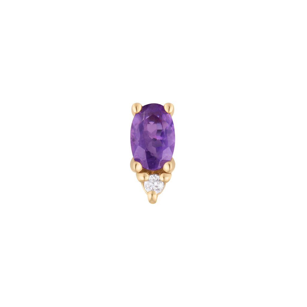 Desden - Amethyst + CZ - Threadless End