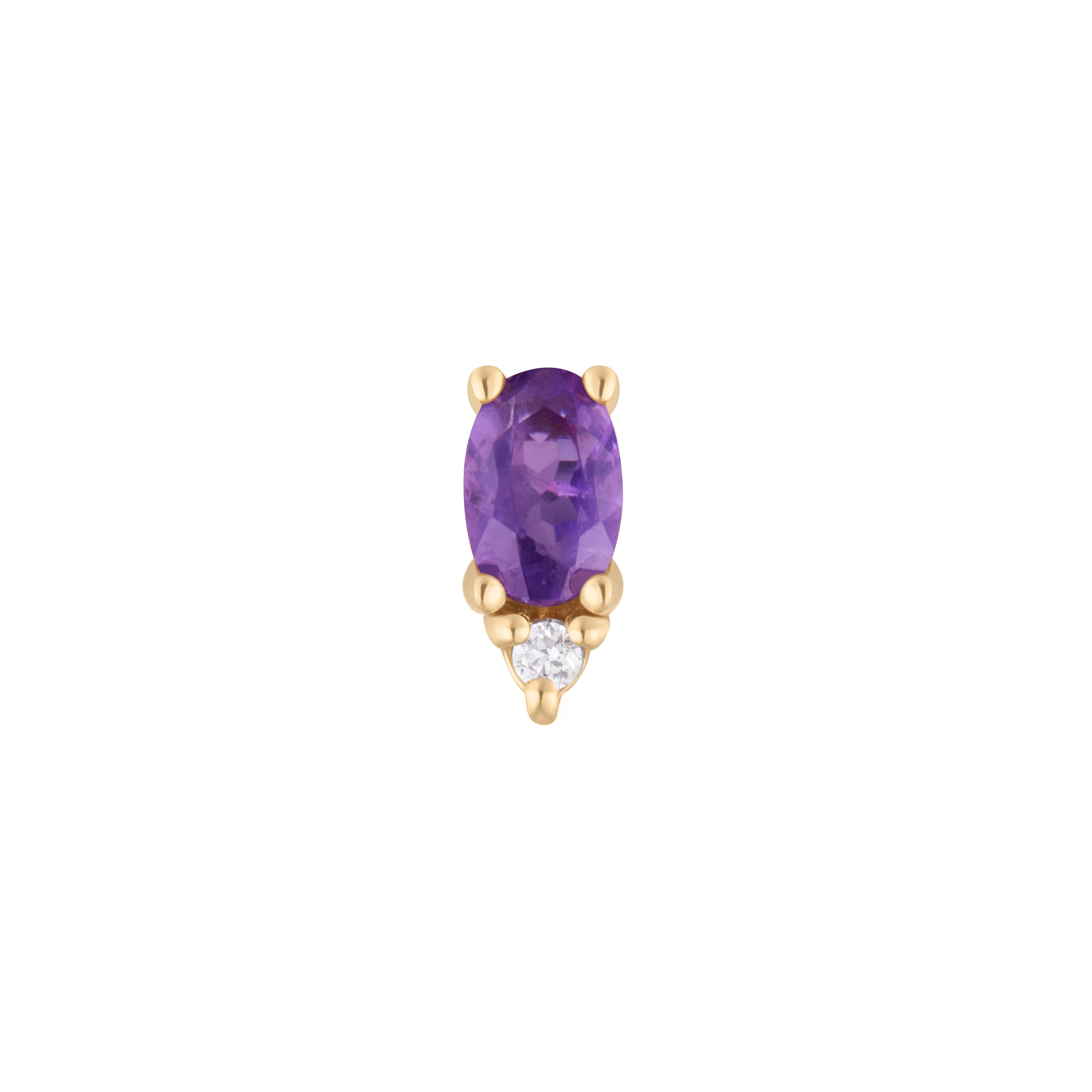 Desden - Amethyst + CZ - Threadless End