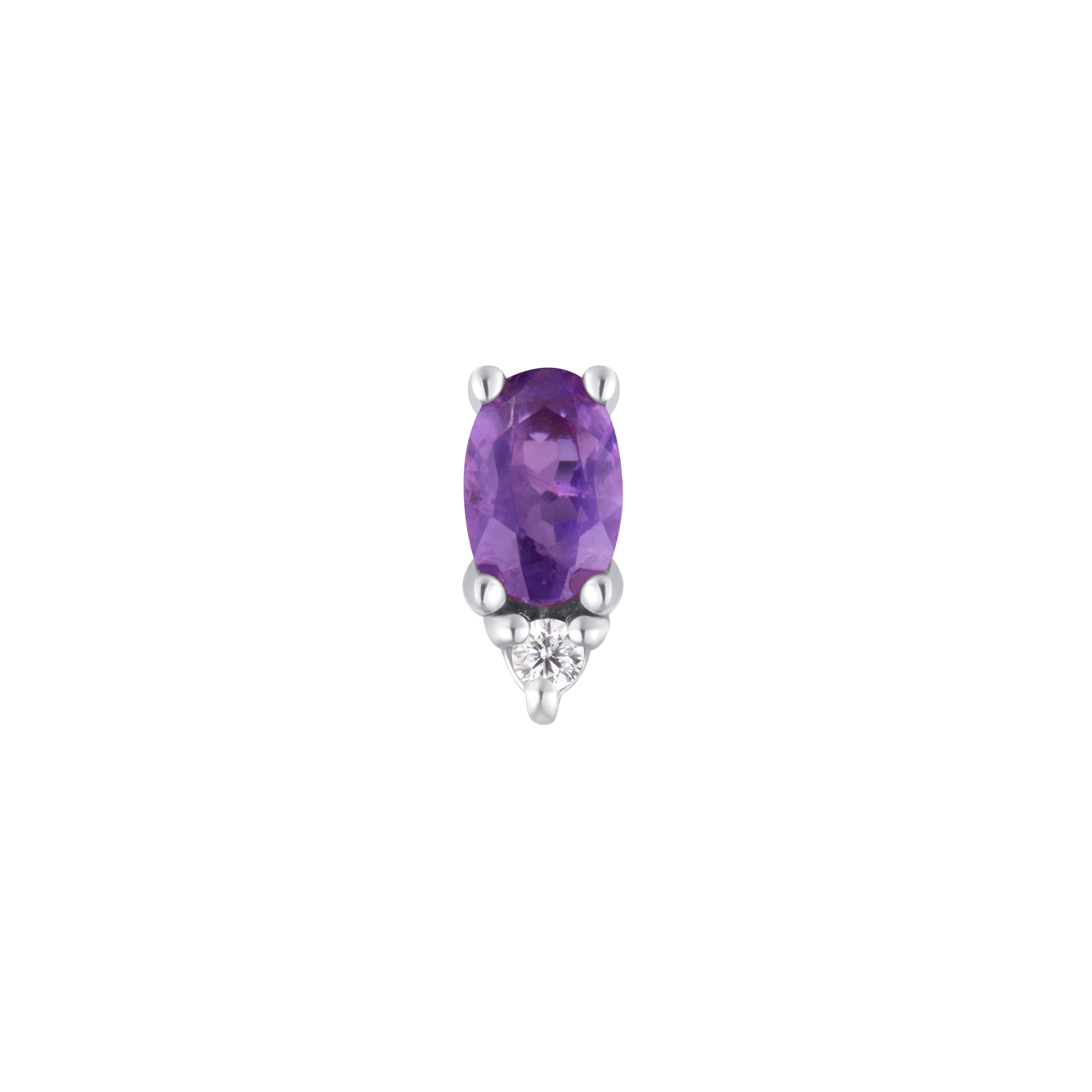 Desden - Amethyst + CZ - Threadless End