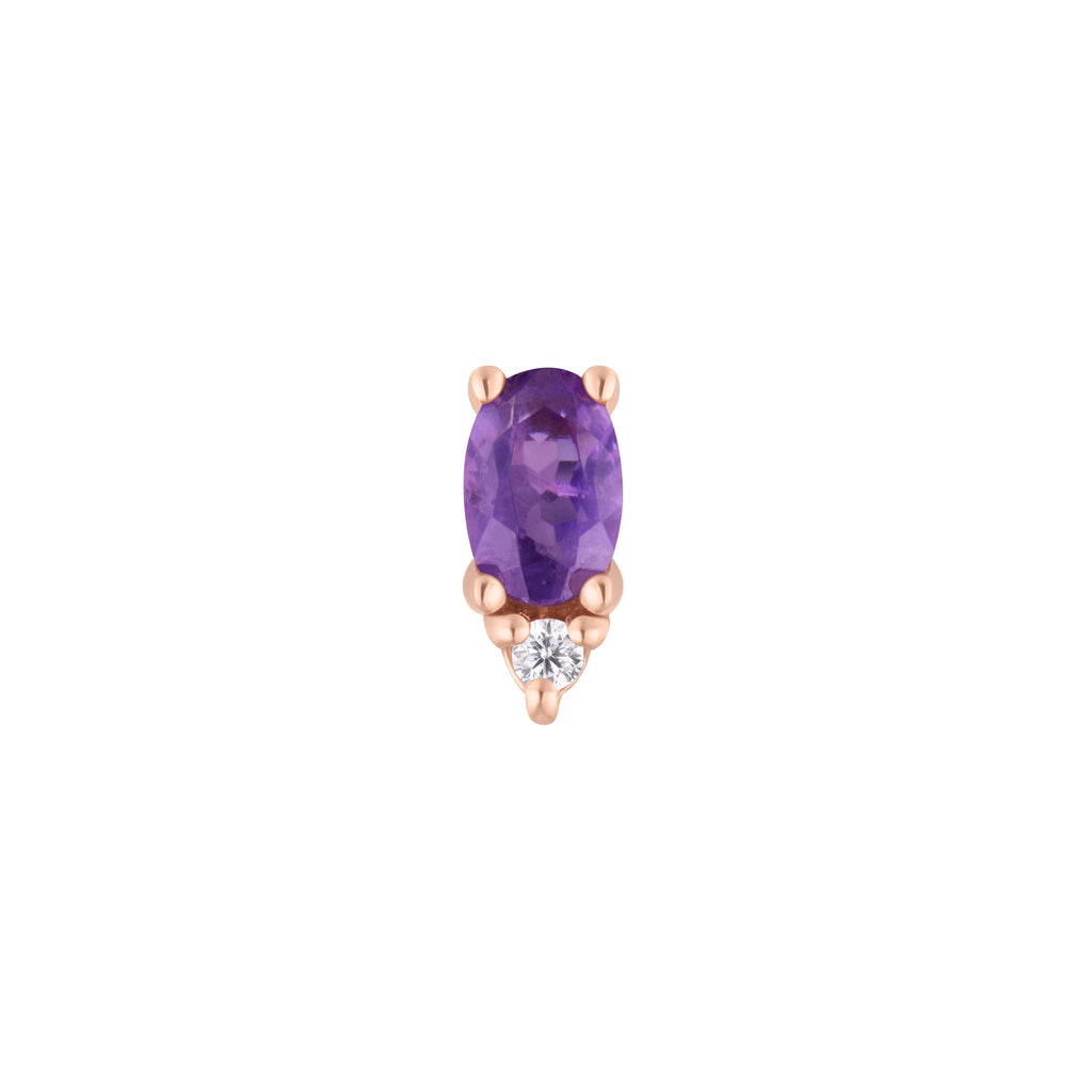 Desden - Amethyst + CZ - Threadless End