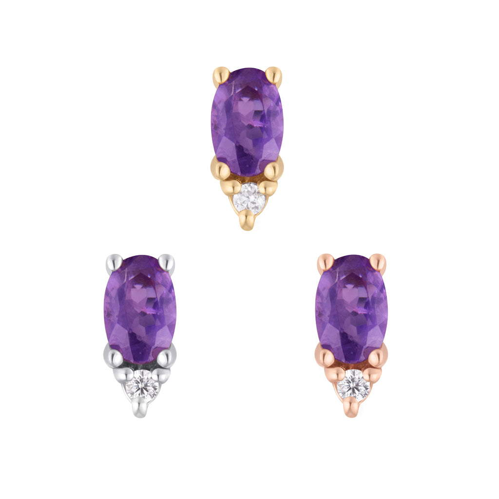 Desden - Amethyst + CZ - Threadless End