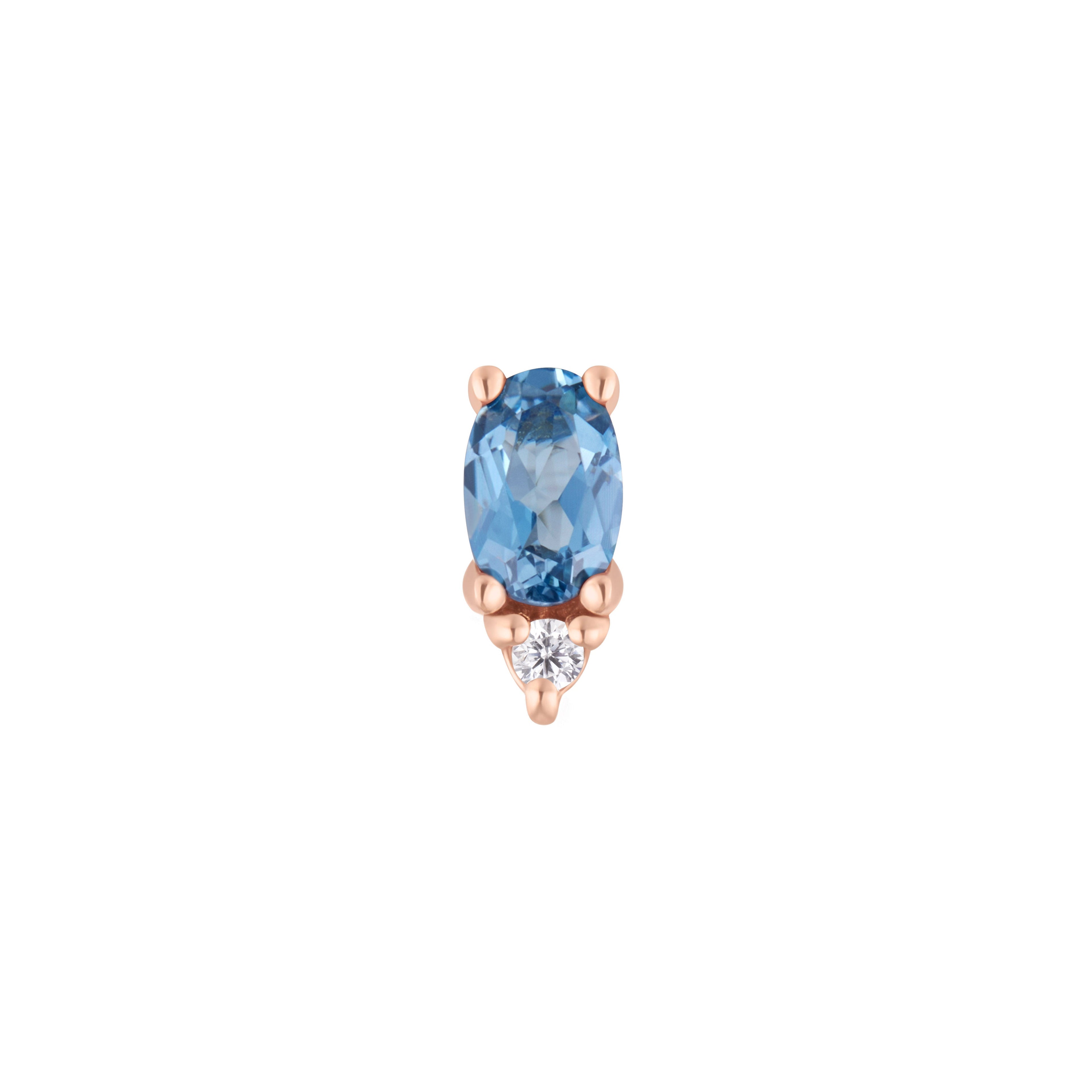 Desden - London Blue Topaz + CZ - Threadless End