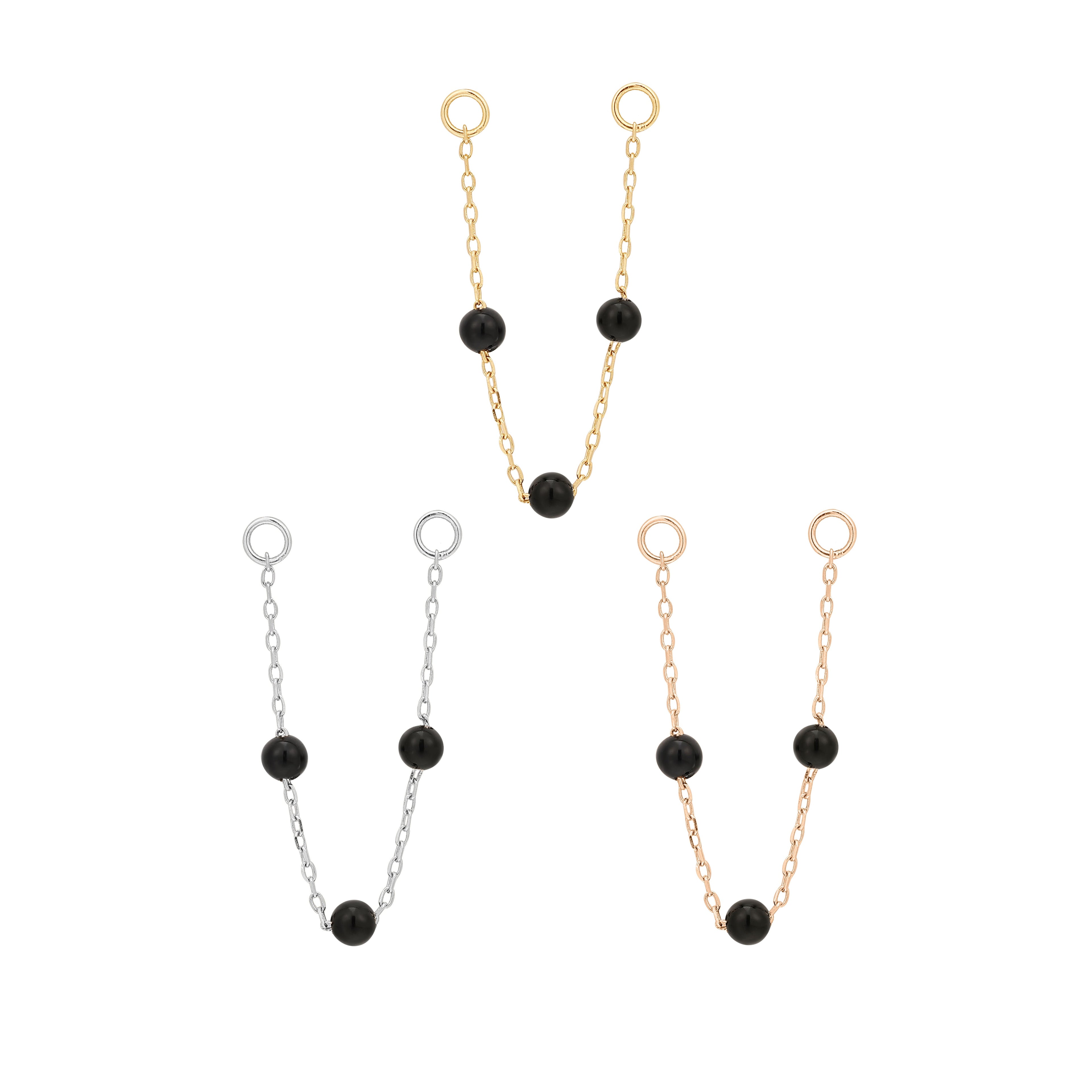 3 Bead - Agate - Chain