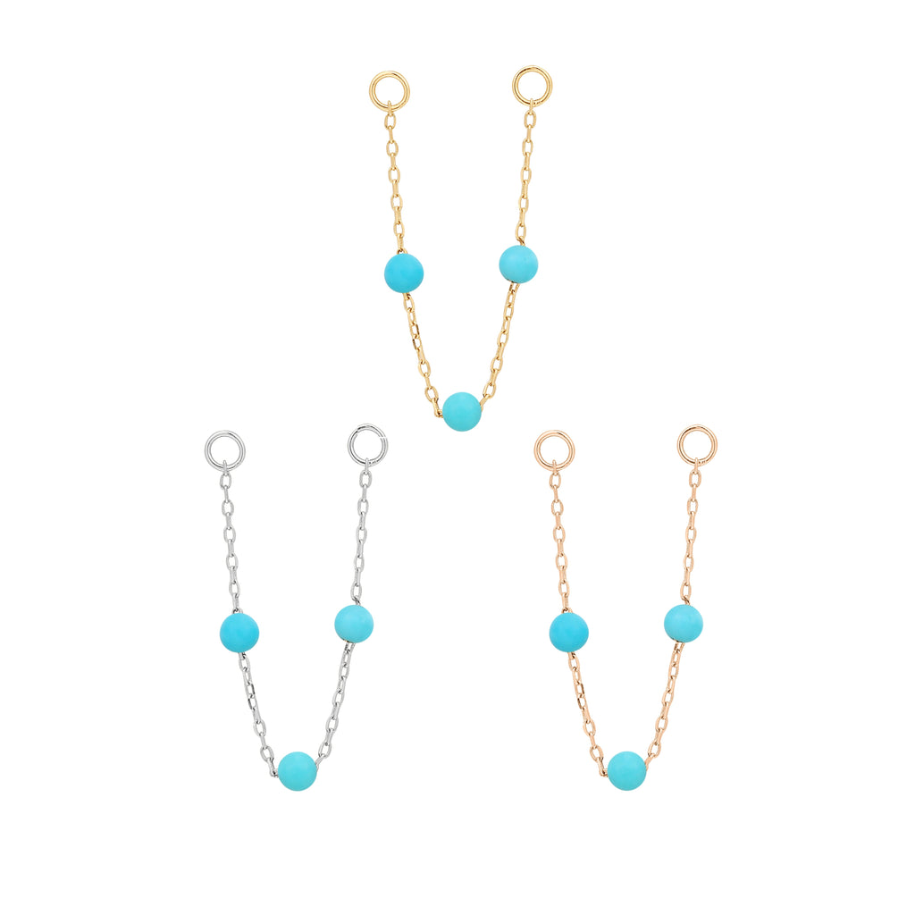 3 Bead - Turquoise - Chain