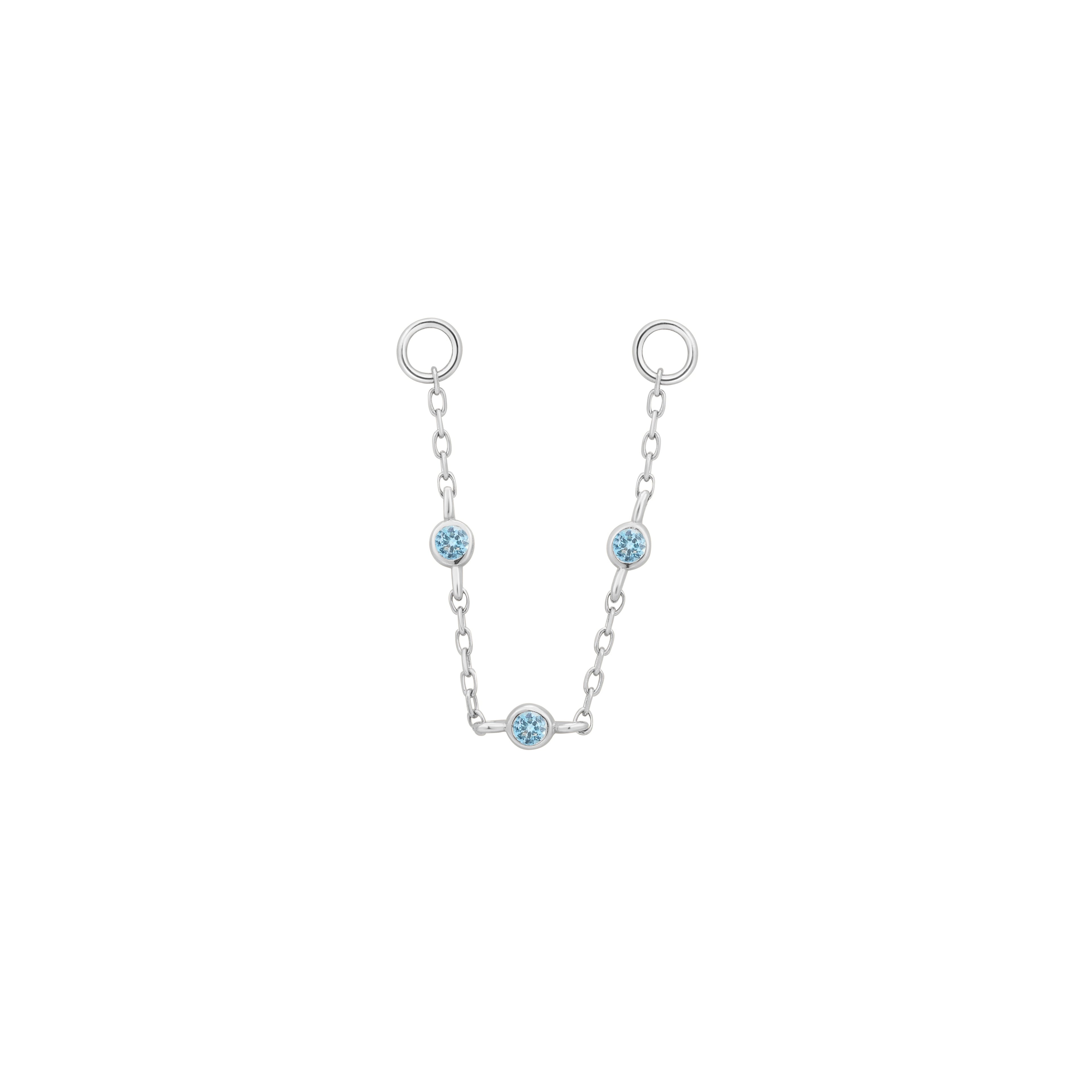 3 Bezel Bead - London Blue Topaz - Chain