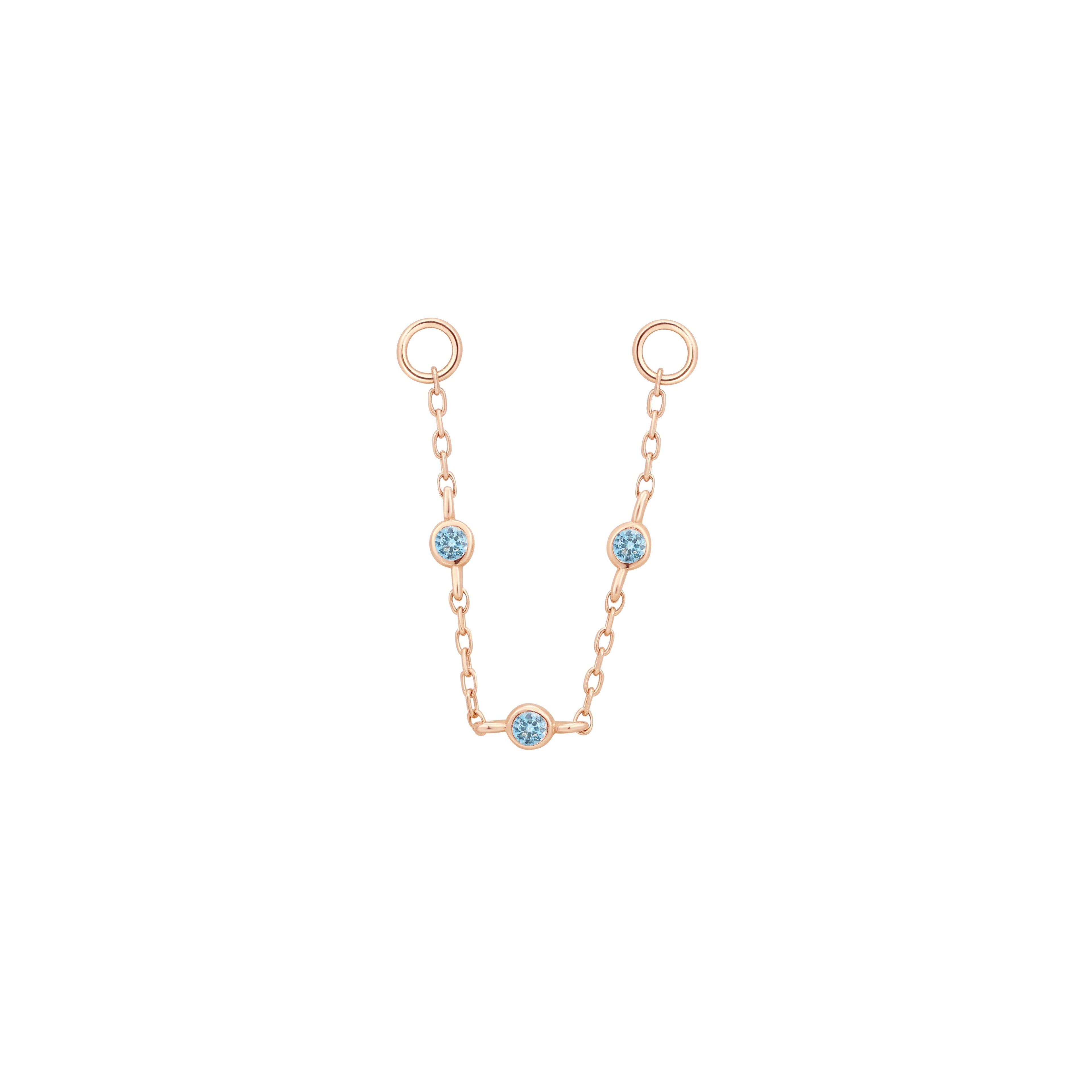 3 Bezel Bead - London Blue Topaz - Chain