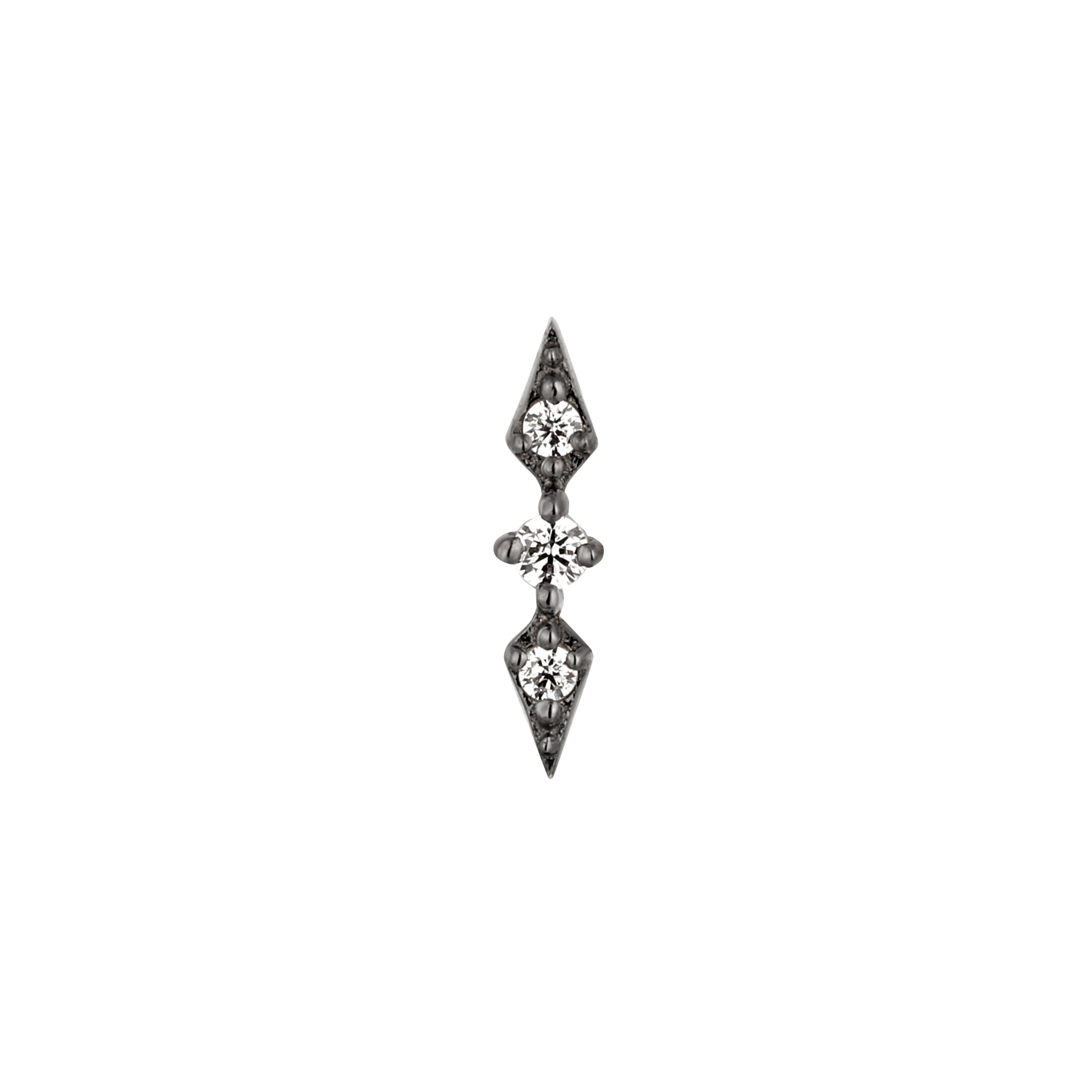 Worthy Black Rhodium Threadless End with CZ