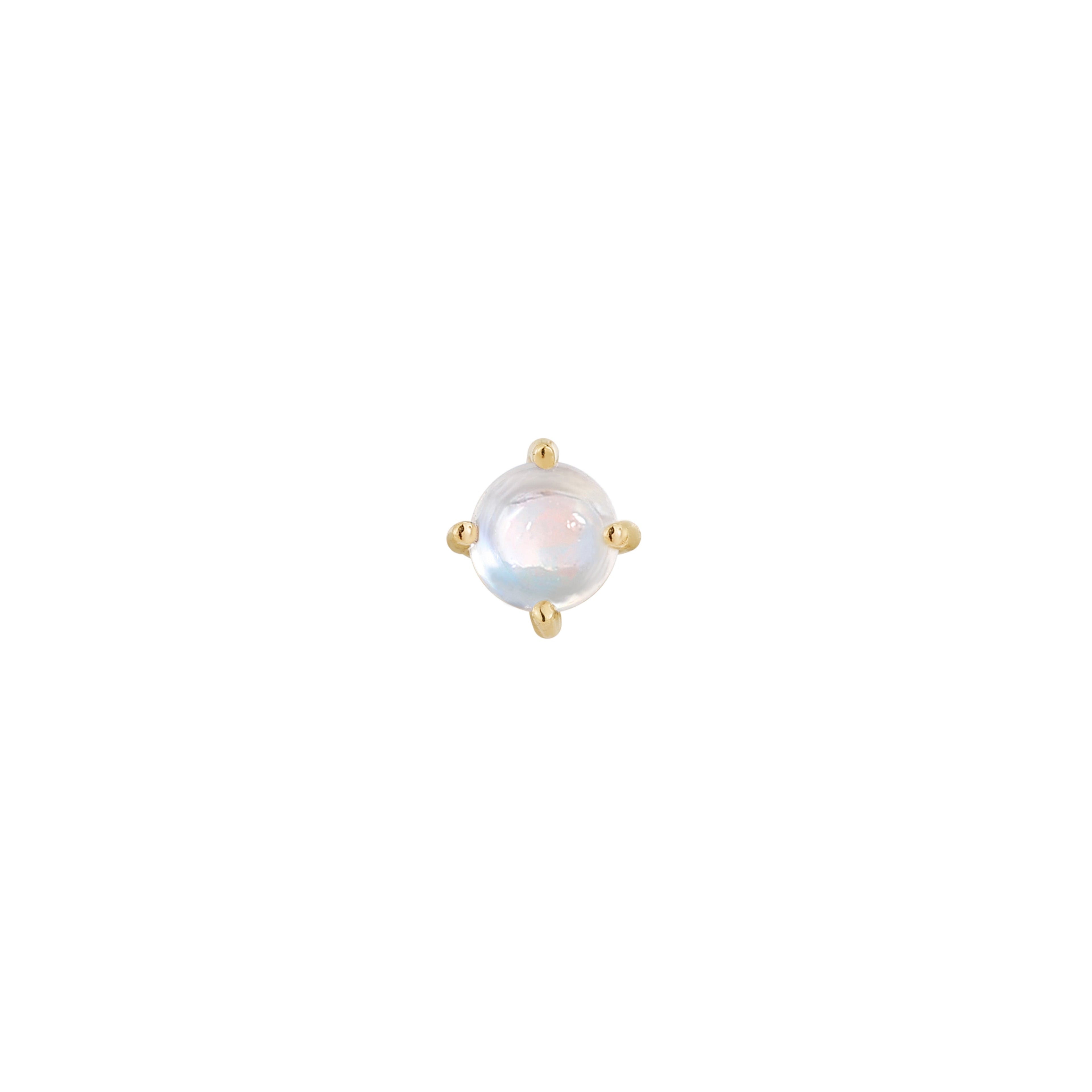 Rainbow Moonstone Prong - Threadless End