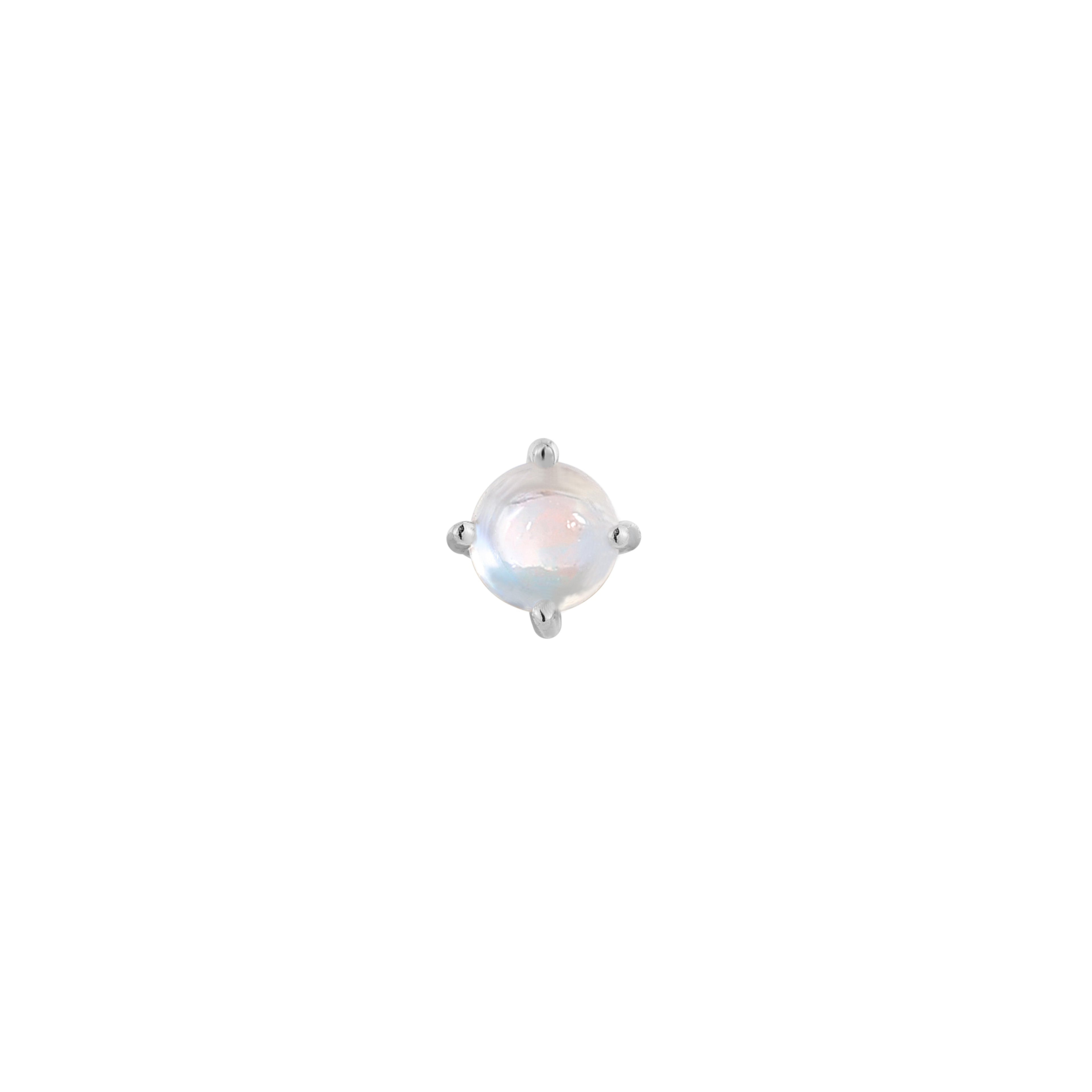 Rainbow Moonstone Prong - Threadless End