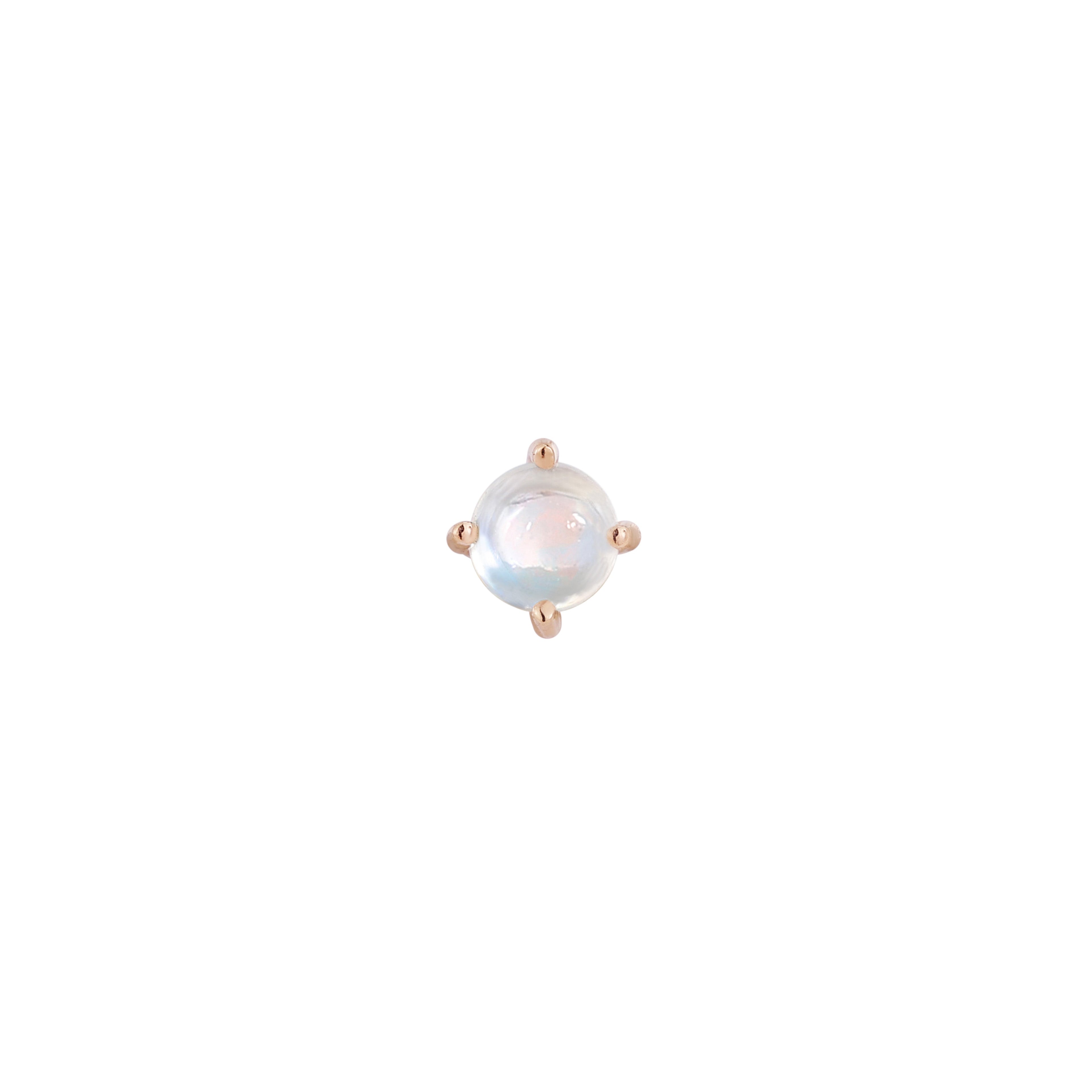 Rainbow Moonstone Prong - Threadless End