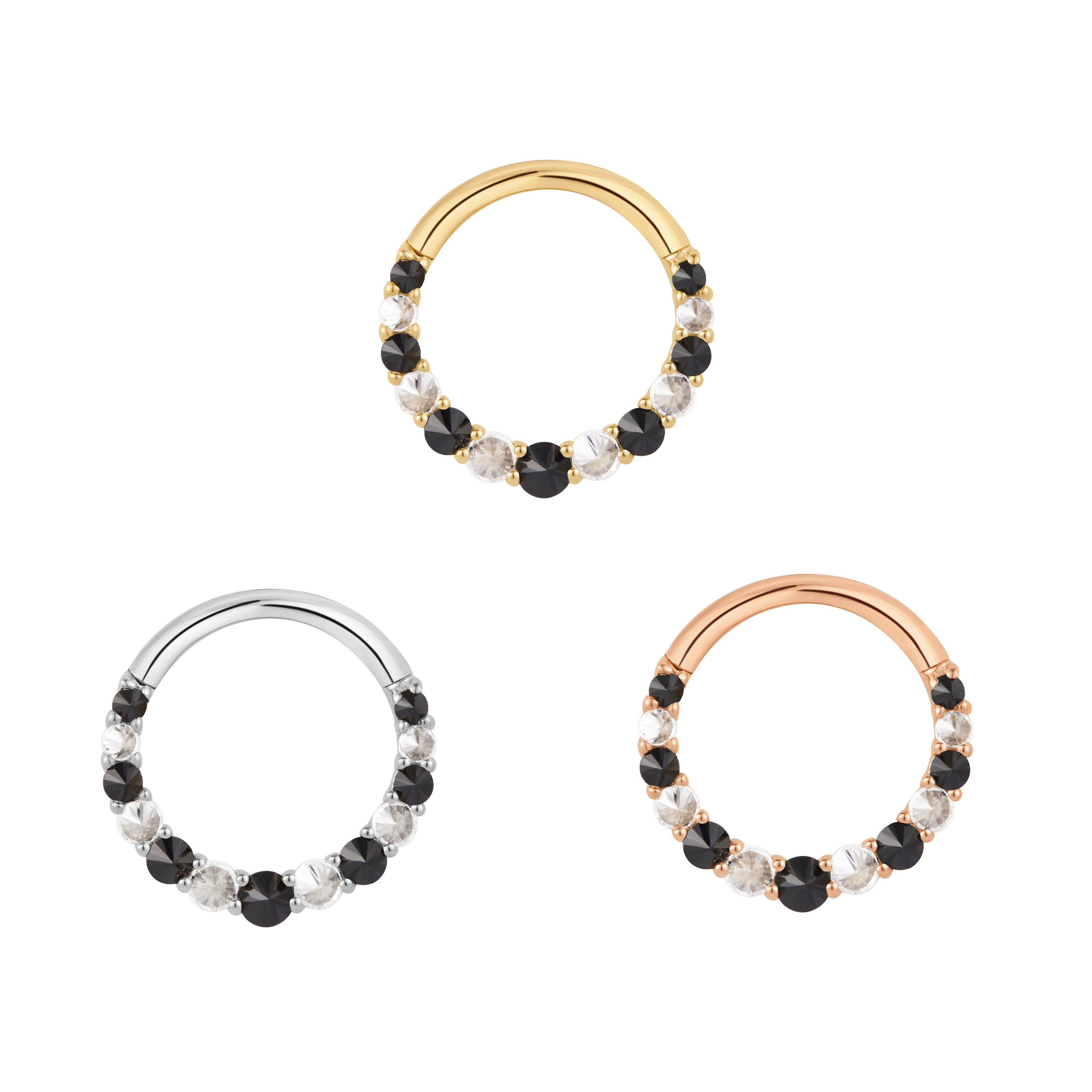 Eclipse - Black Spinel + CZ - Clicker