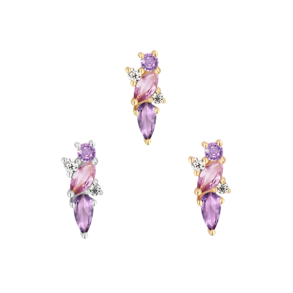 Visionary - Amethyst + Pink Sapphire - Threadless End