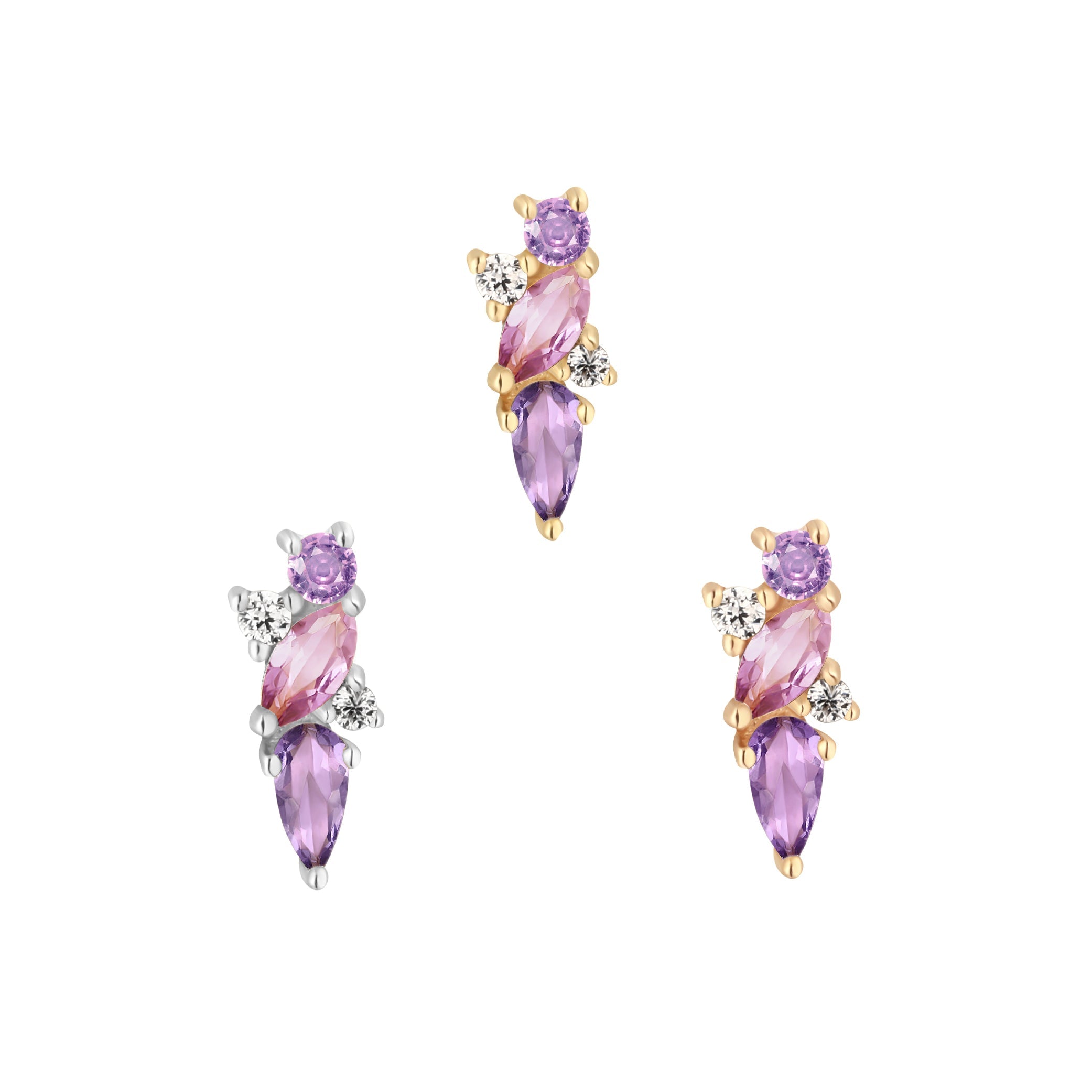Visionary - Amethyst + Pink Sapphire - Threadless End