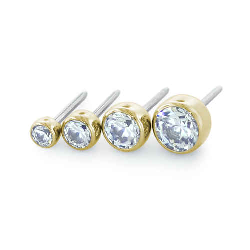 18K Gold Bezel Set Genuine Diamond