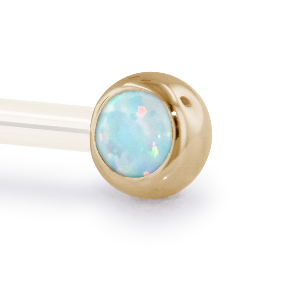 18K Gold Cabochon End