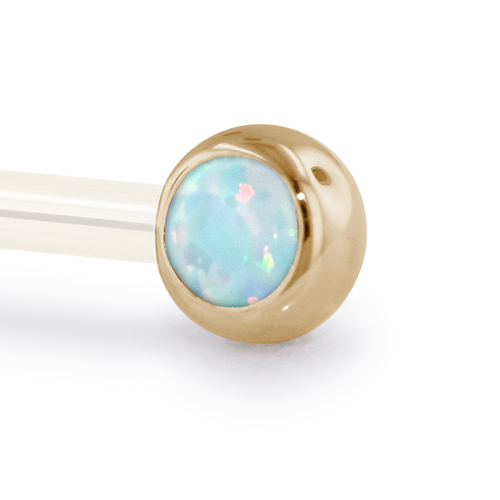 18K Gold Cabochon End