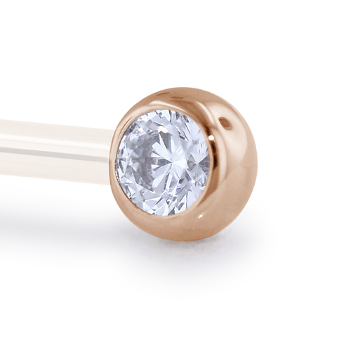 18K Gold Faceted Side Gem