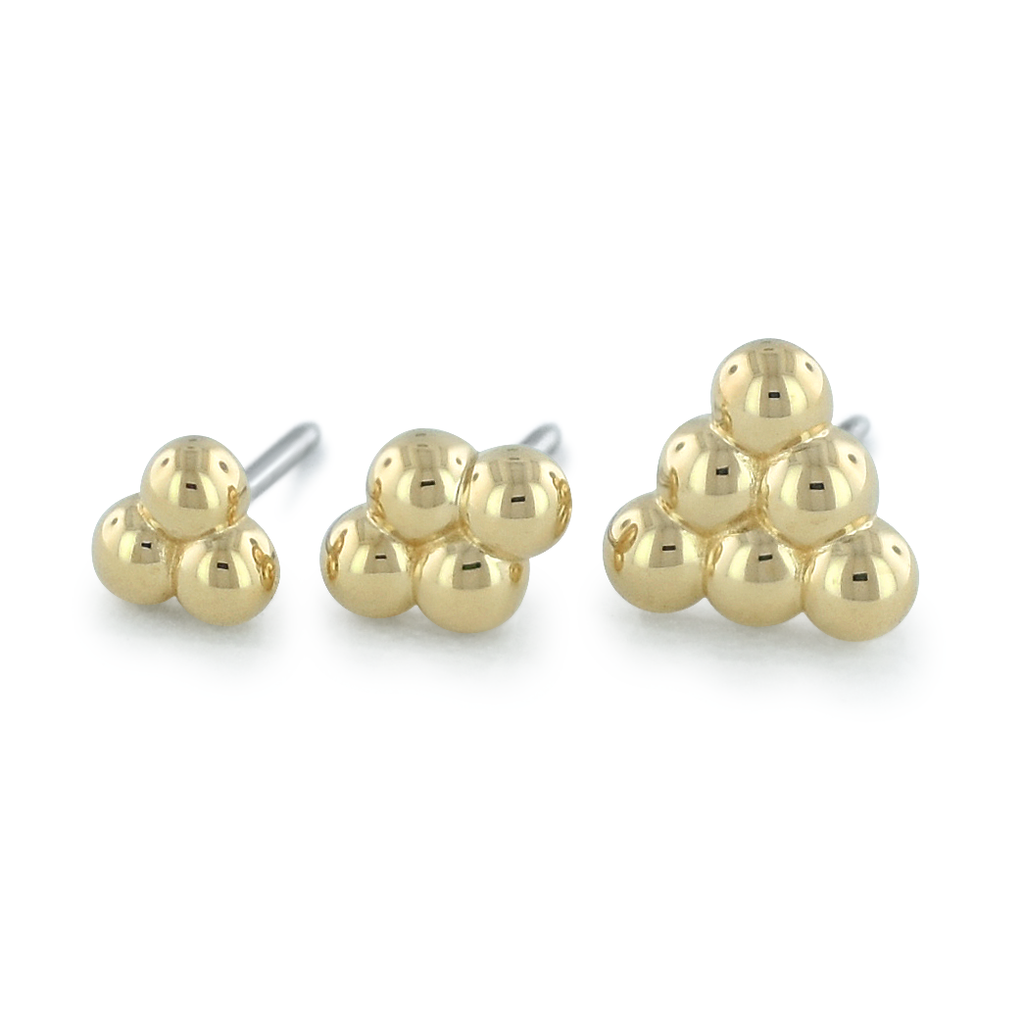 18K Gold Multi-Bead Cluster