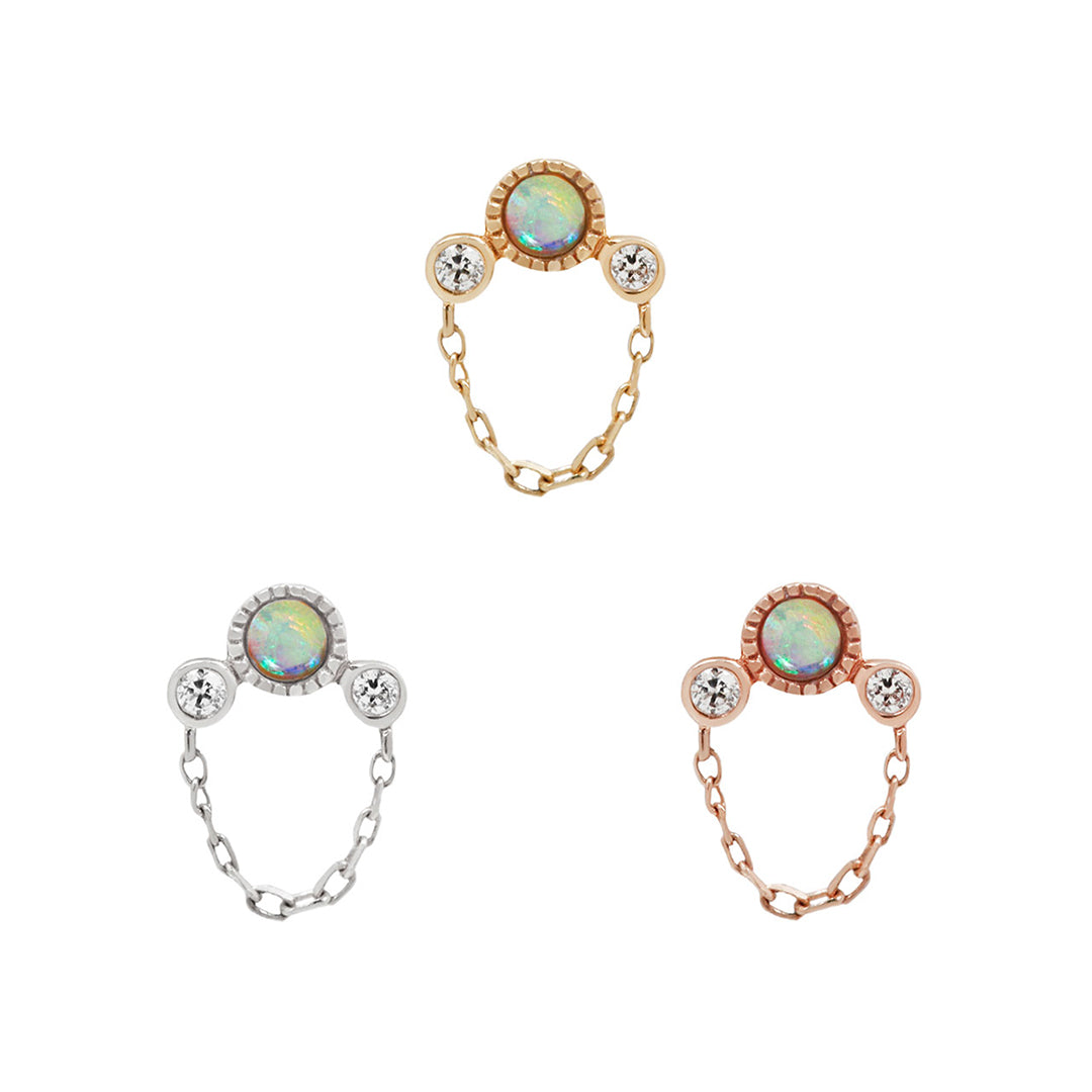 Halston - Genuine Opal + Chain - Threadless End