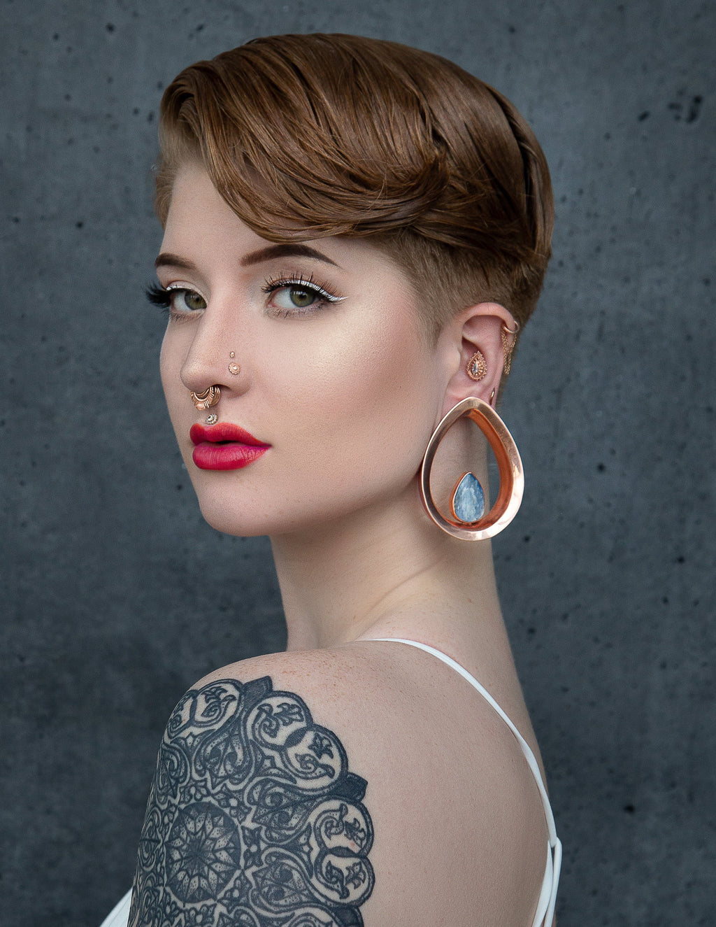 Evoke Mayan Teardrops - Blue Kyanite - Rose Gold Plated